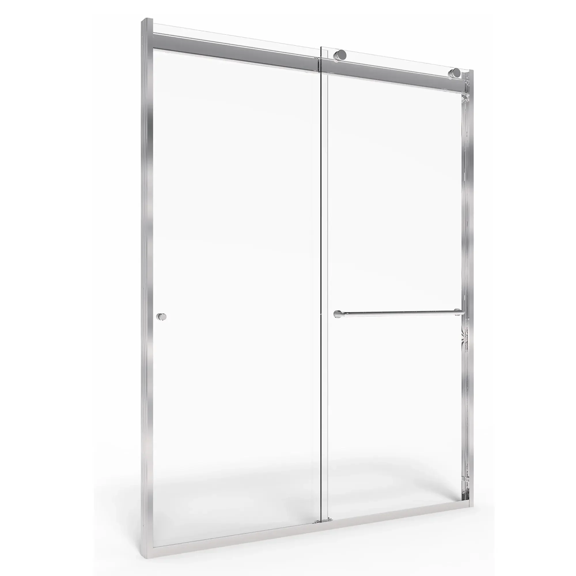 60 x 70-Inch Height Semi-Frameless Top-Roller Sliding Shower Door - Image 3