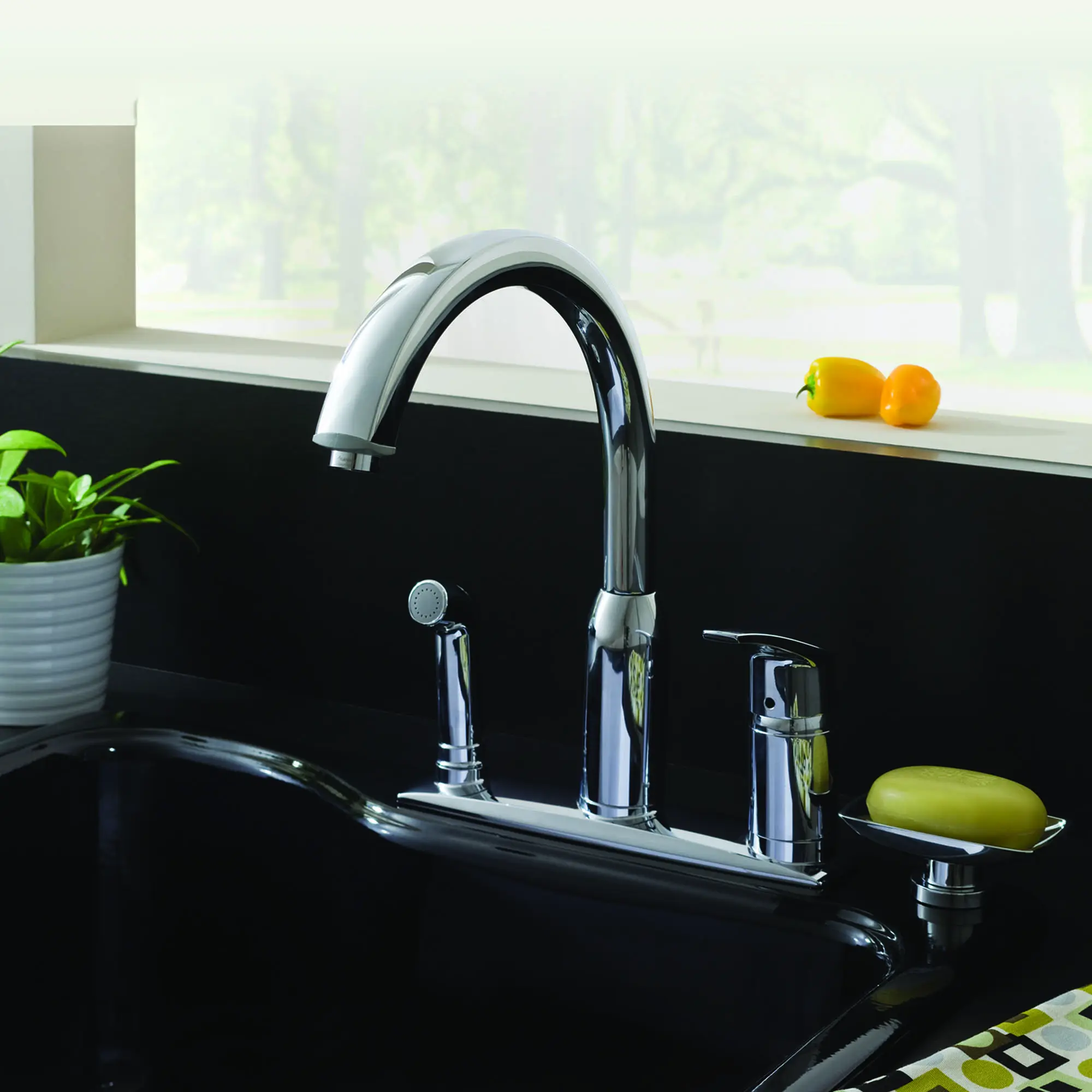 Arch Single Handle High Arc Kitchen Faucet with Side Spray - Image 11