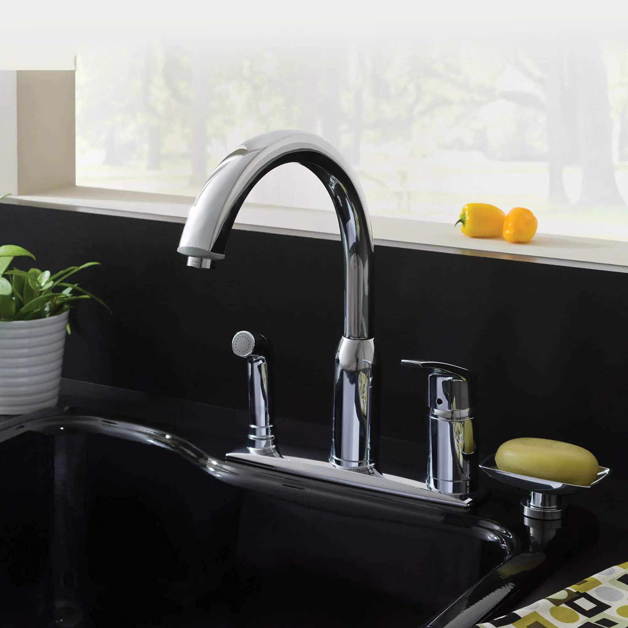 Arch Single Handle High Arc Kitchen Faucet with Side Spray - Image 12