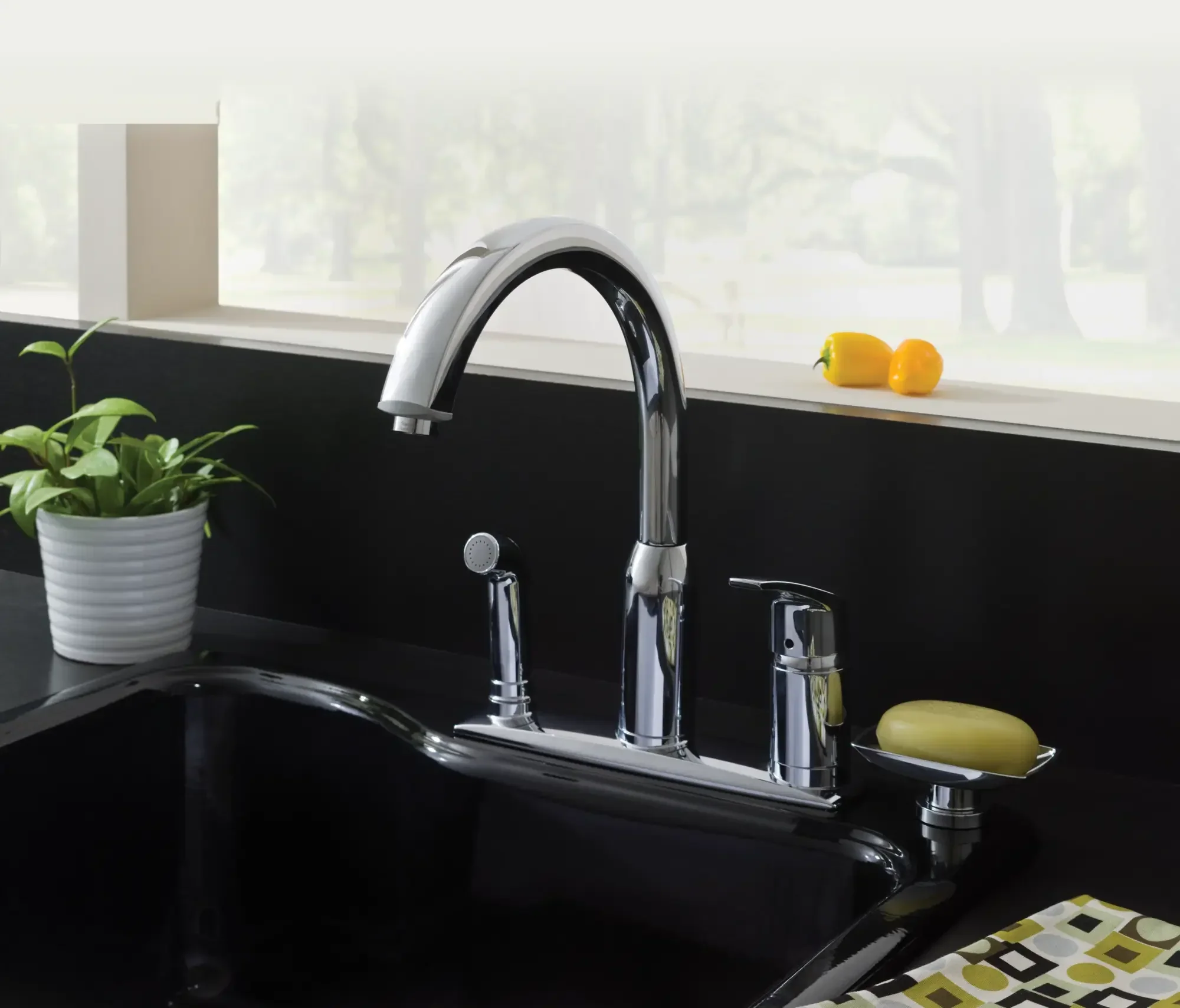 Arch Single Handle High Arc Kitchen Faucet with Side Spray - Image 16