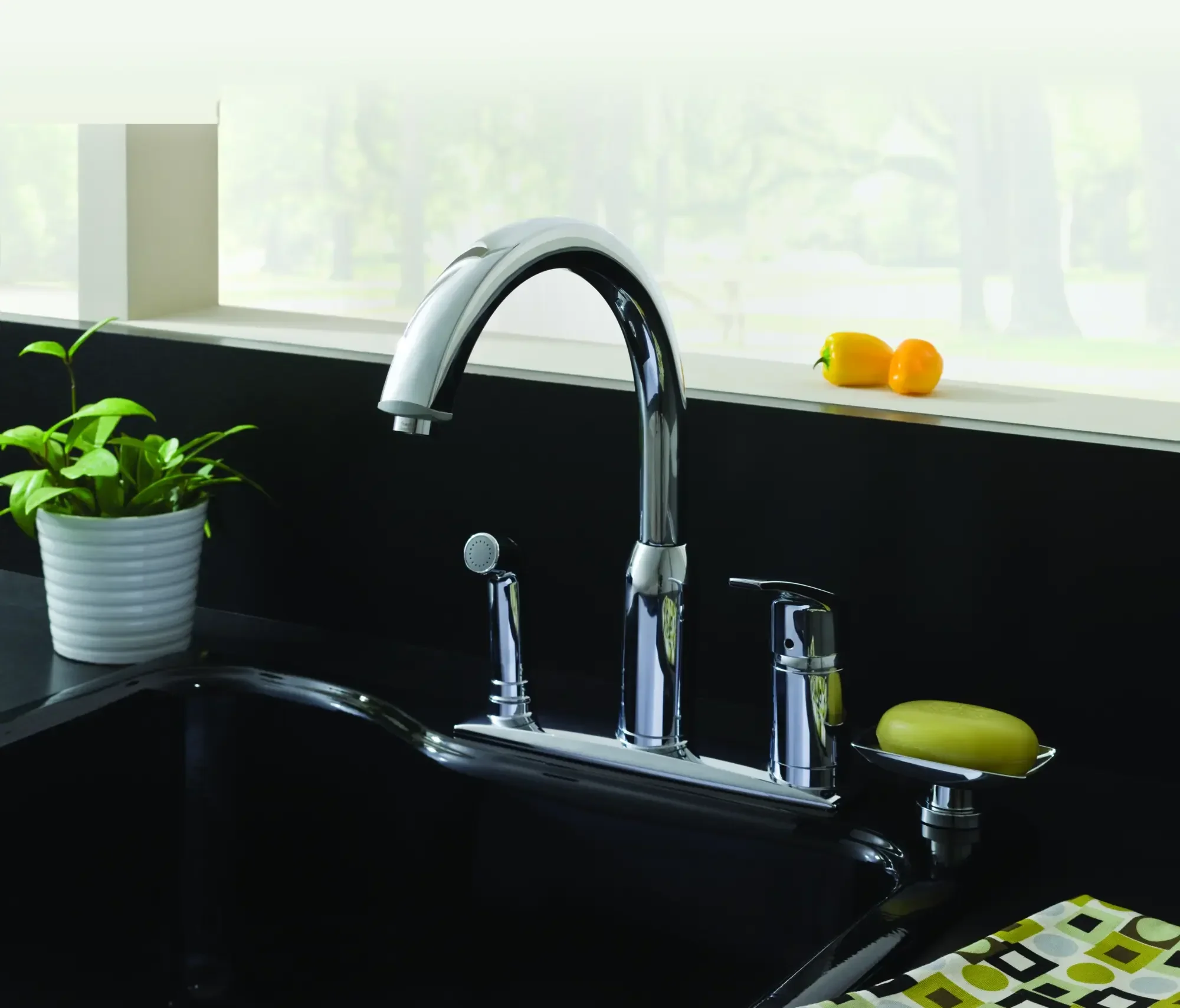 Arch Single Handle High Arc Kitchen Faucet with Side Spray - Image 17