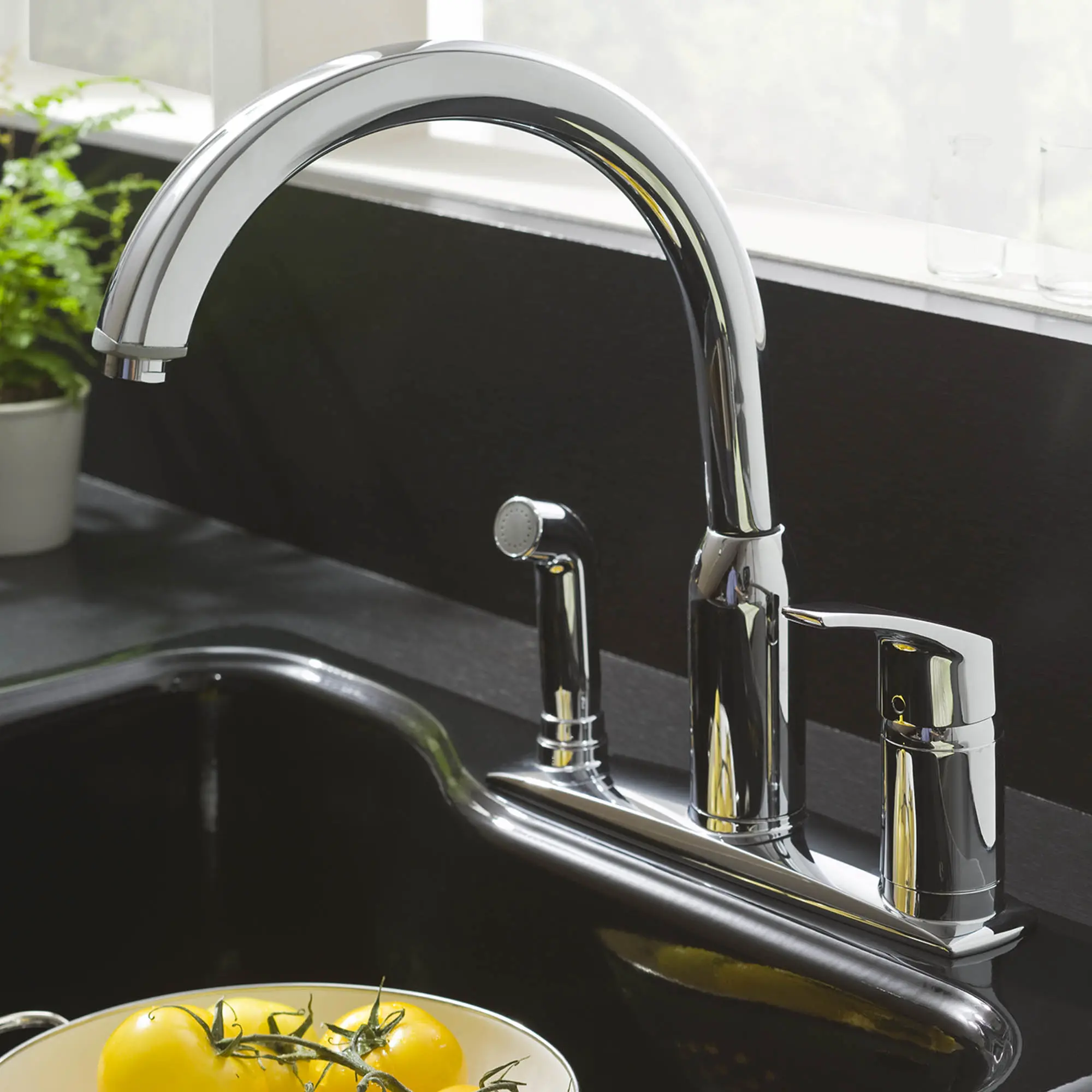 Arch Single Handle High Arc Kitchen Faucet with Side Spray - Image 8