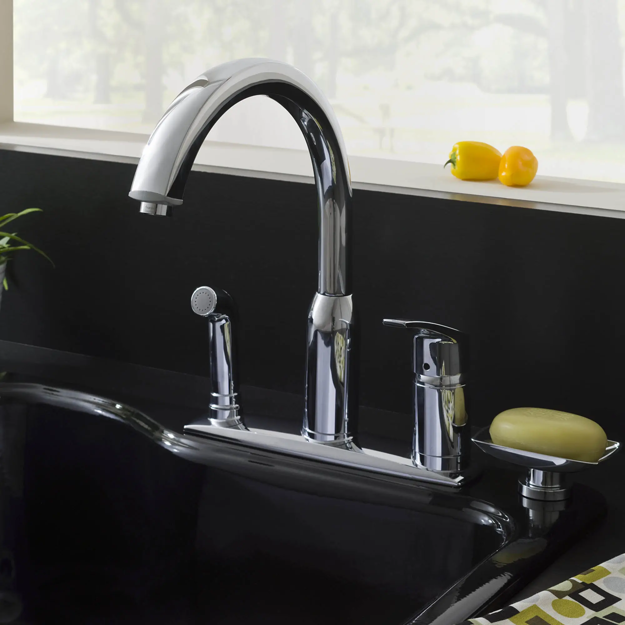 Arch Single Handle High Arc Kitchen Faucet with Side Spray - Image 9