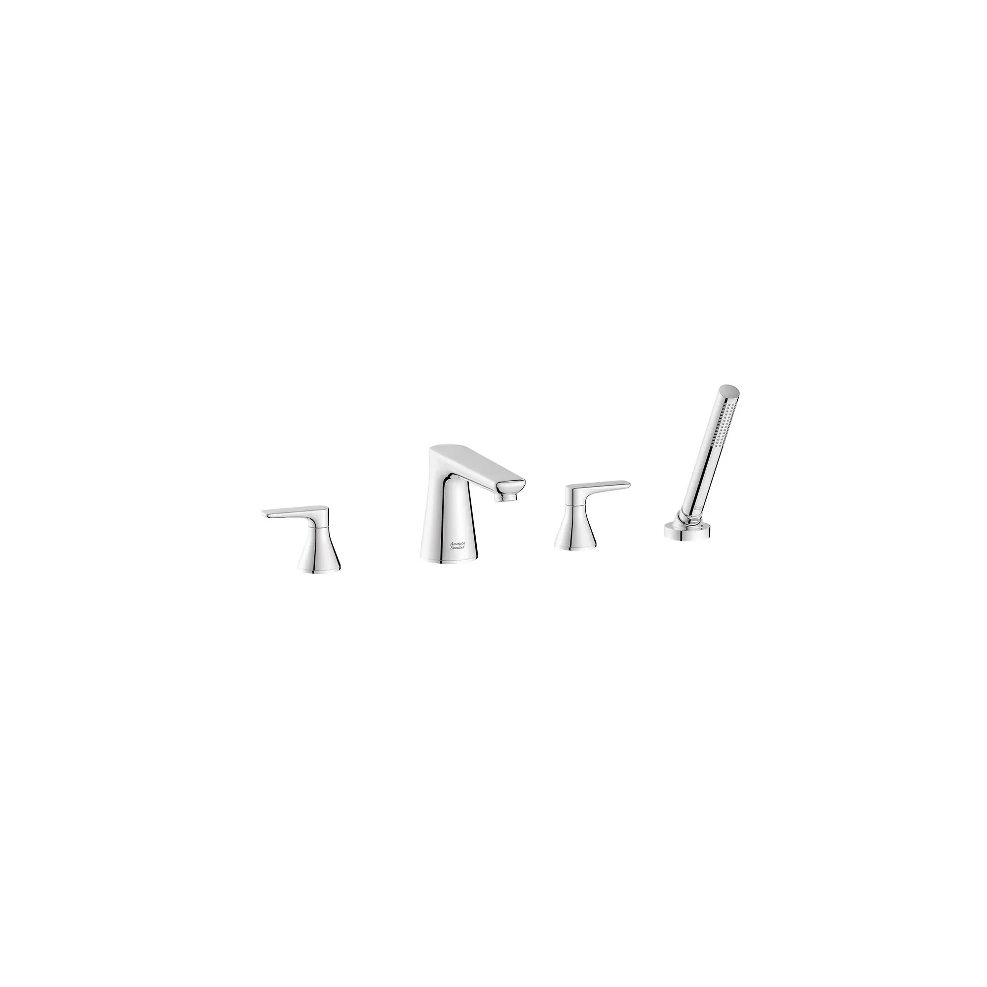 Aspirations 4-Hole 2-Handle Deck Mount Roman Tub Faucet With Lever Handles and Personal Shower