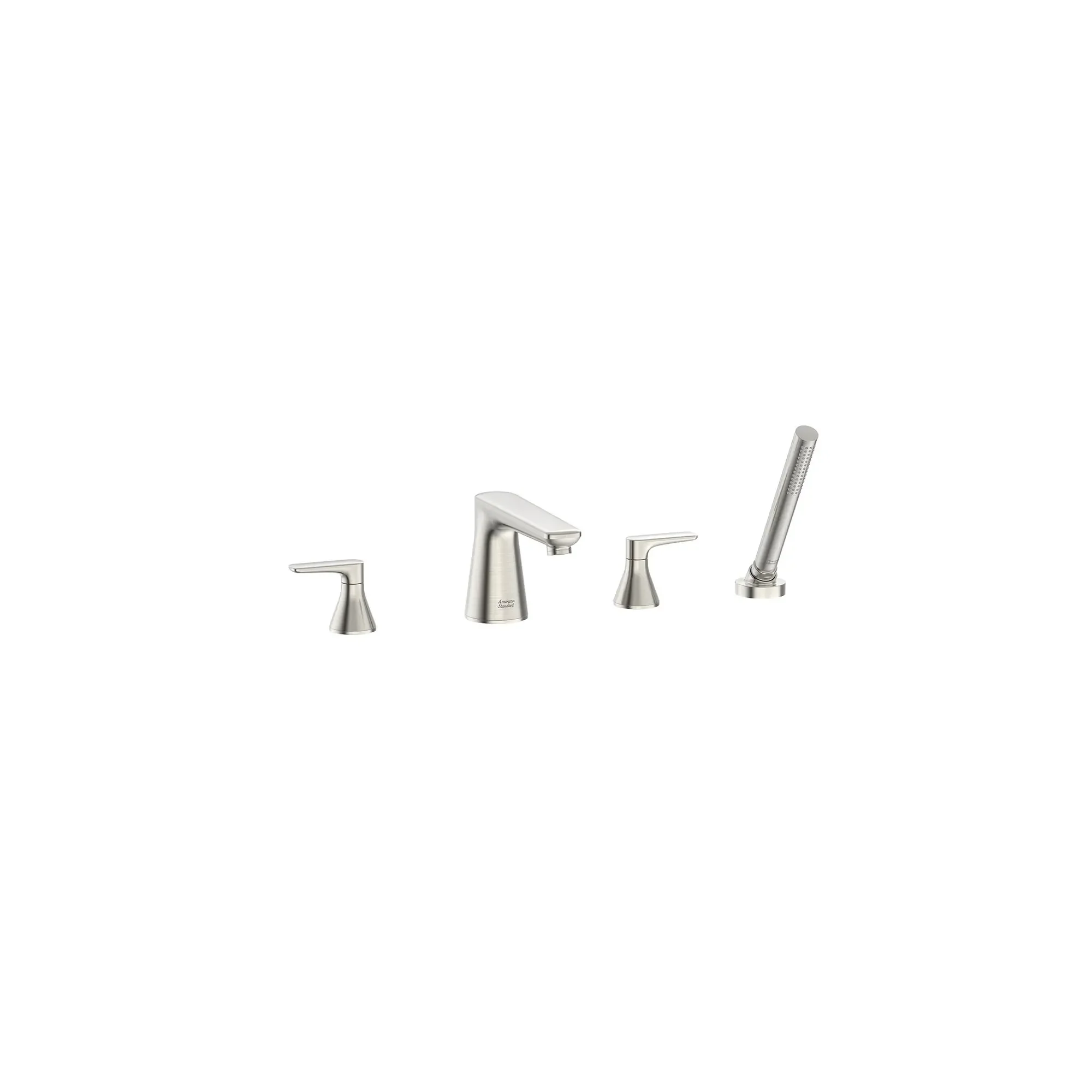 Aspirations 4-Hole 2-Handle Deck Mount Roman Tub Faucet With Lever Handles and Personal Shower - Image 3