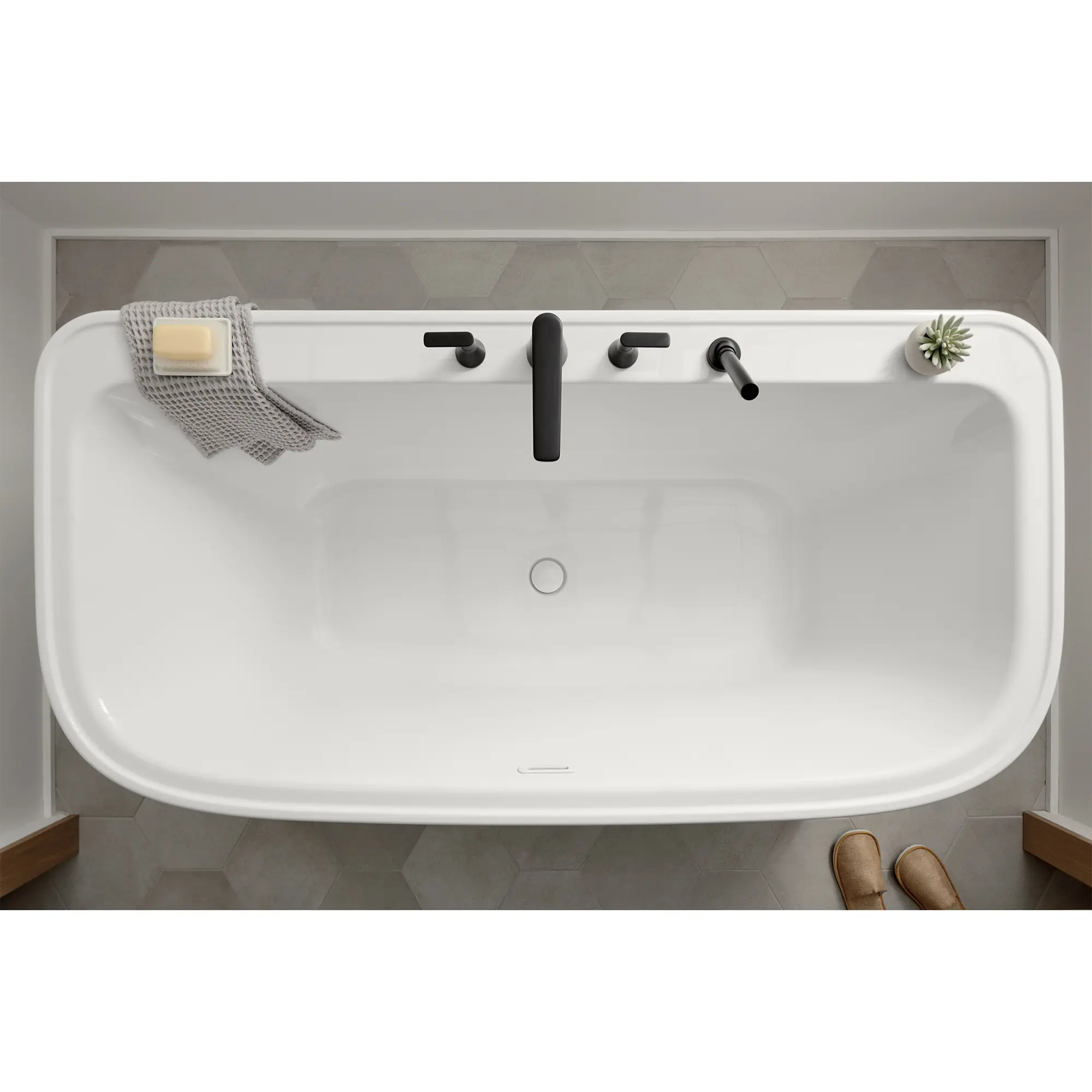 Aspirations 4-Hole 2-Handle Deck Mount Roman Tub Faucet With Lever Handles and Personal Shower - Image 49
