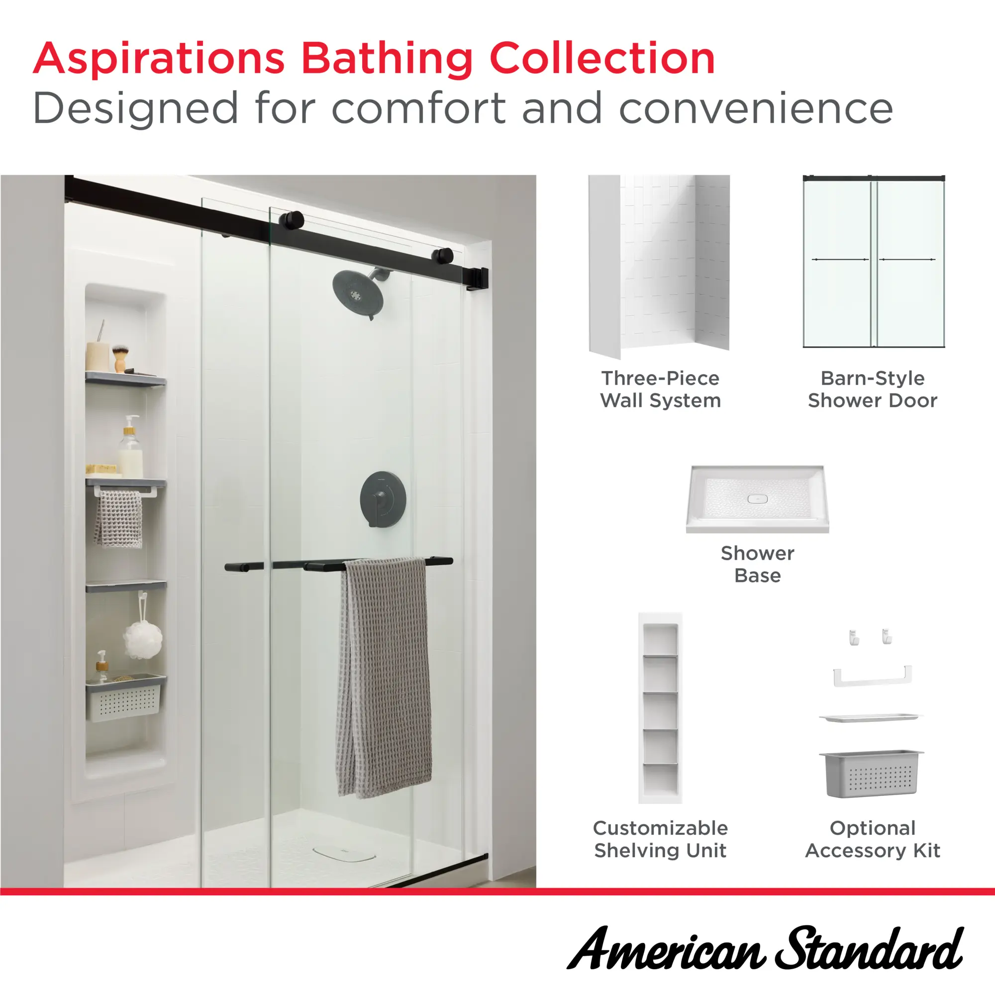 Aspirations 48 x 72-Inch Frameless Sliding Shower Door - Image 24