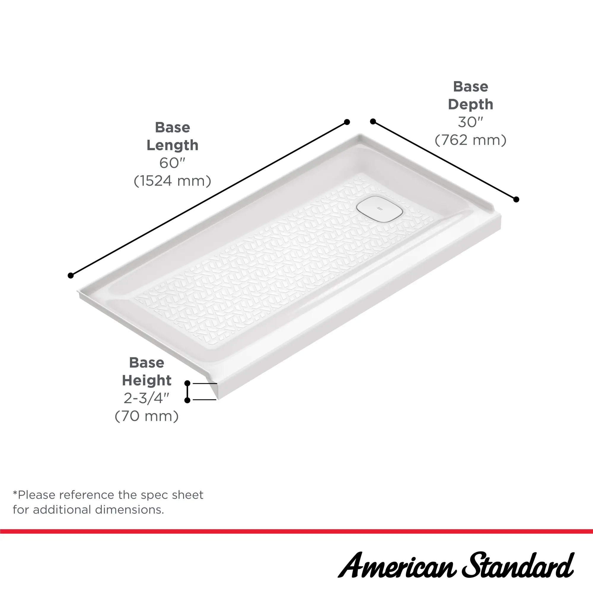 Aspirations 60 x 30-Inch Single Threshold Shower Base With Right-Hand Drain - Image 21