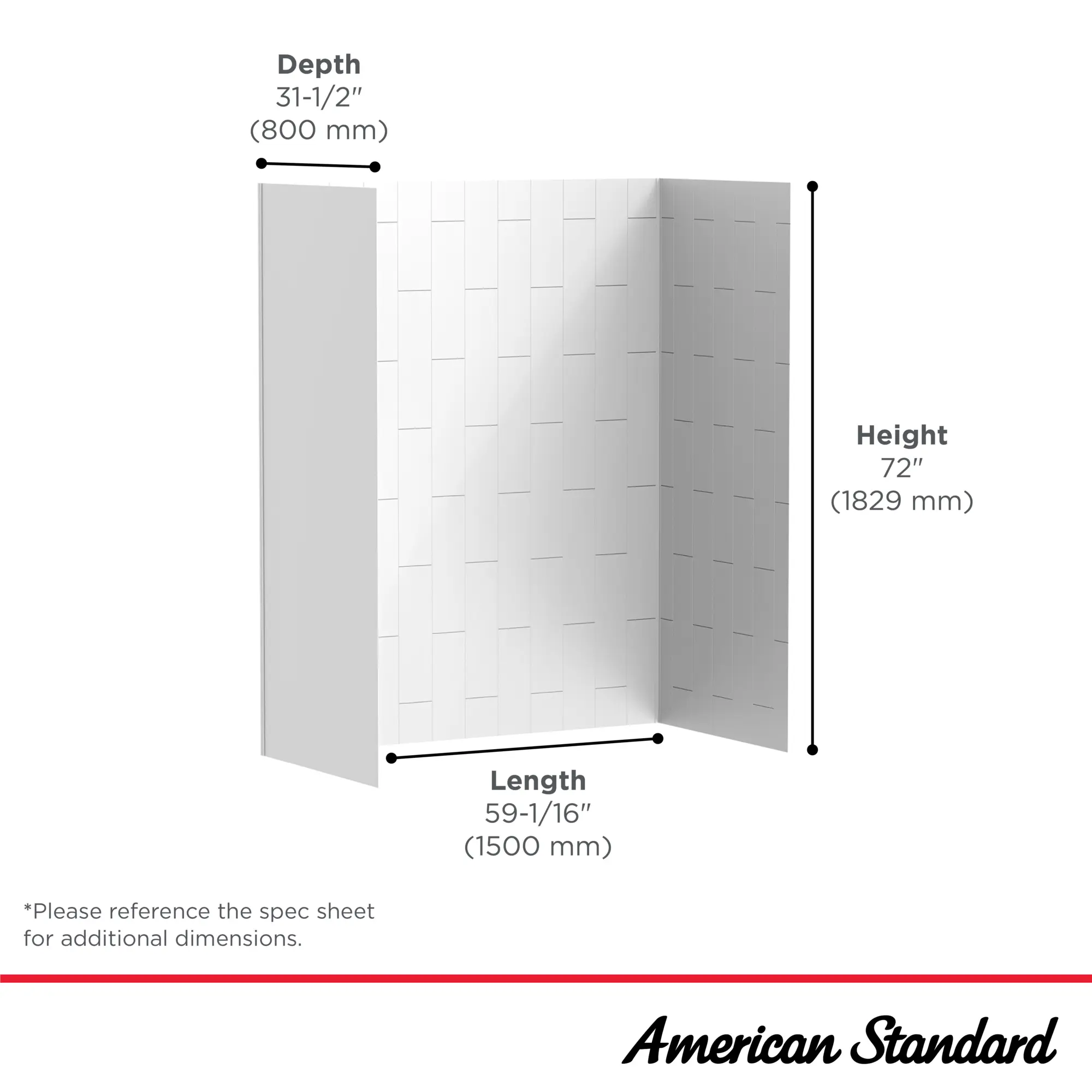 Aspirations 60 x 32 x 72-Inch Vertical Tile Bath Wall Set - Image 35