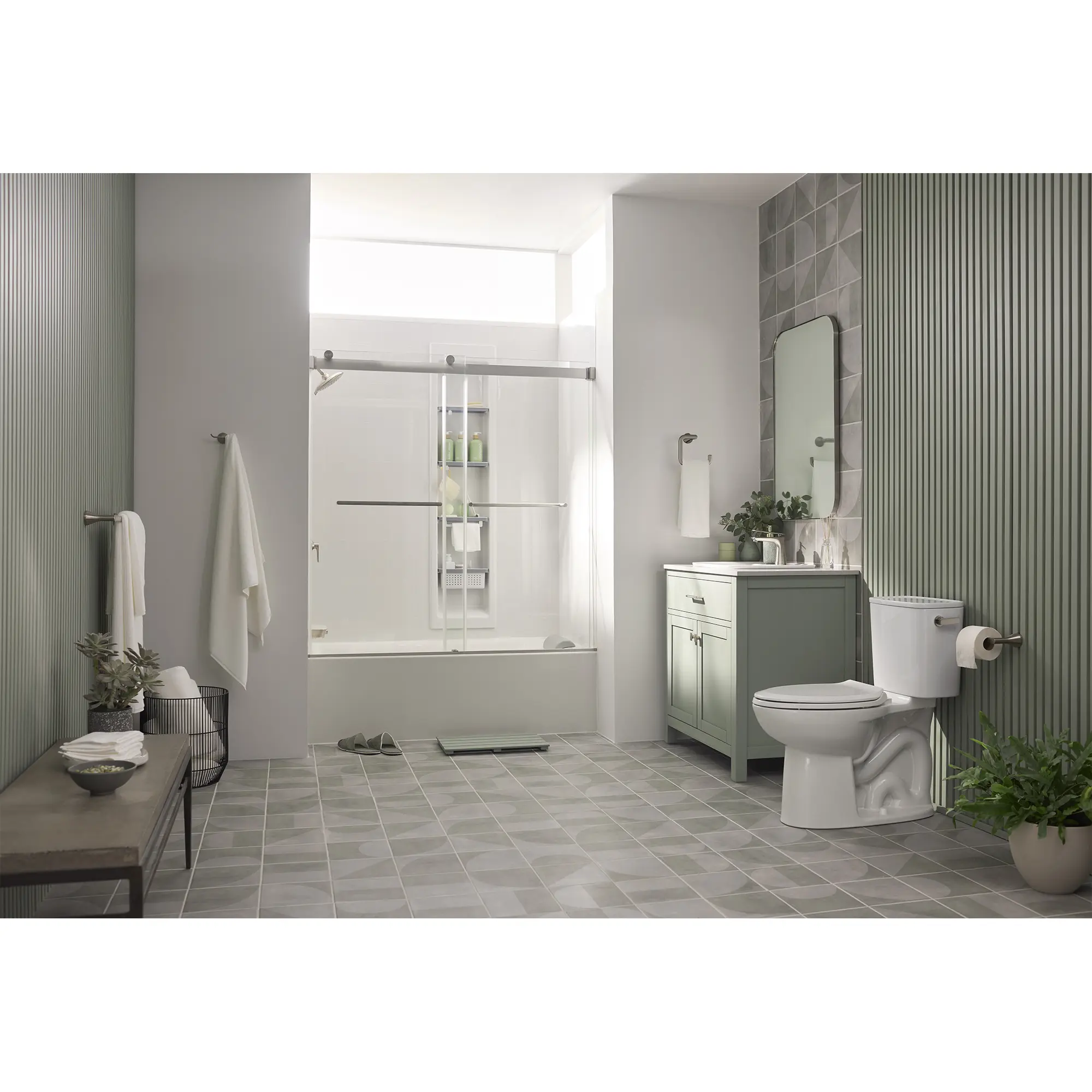 Aspirations 60 x 32 x 72-Inch Vertical Tile Bath Wall Set - Image 49