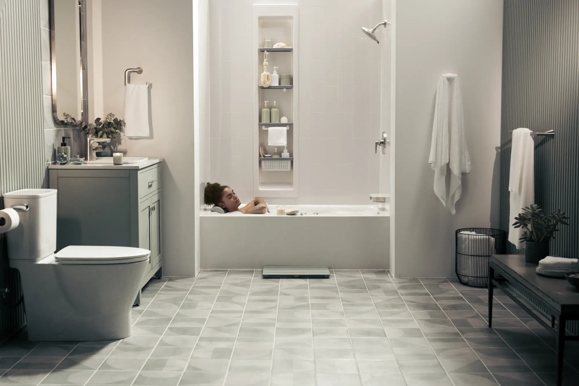 Aspirations 60 x 32 x 72-Inch Vertical Tile Bath Wall Set - Image 54