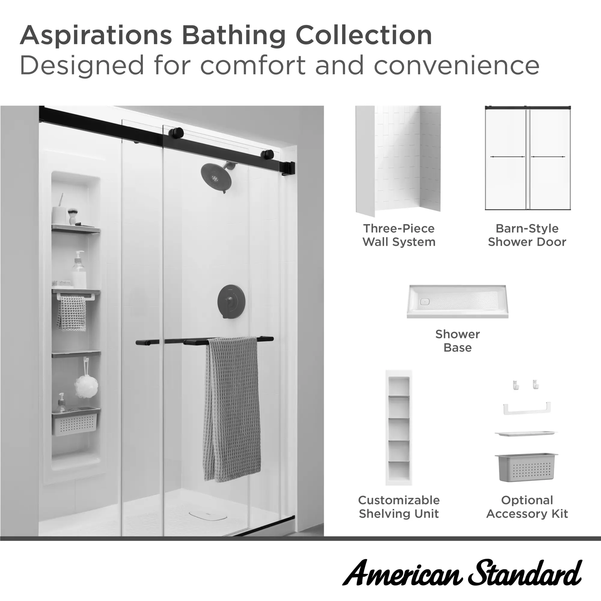 Aspirations 60 x 72-Inch Frameless Sliding Shower Door - Image 47