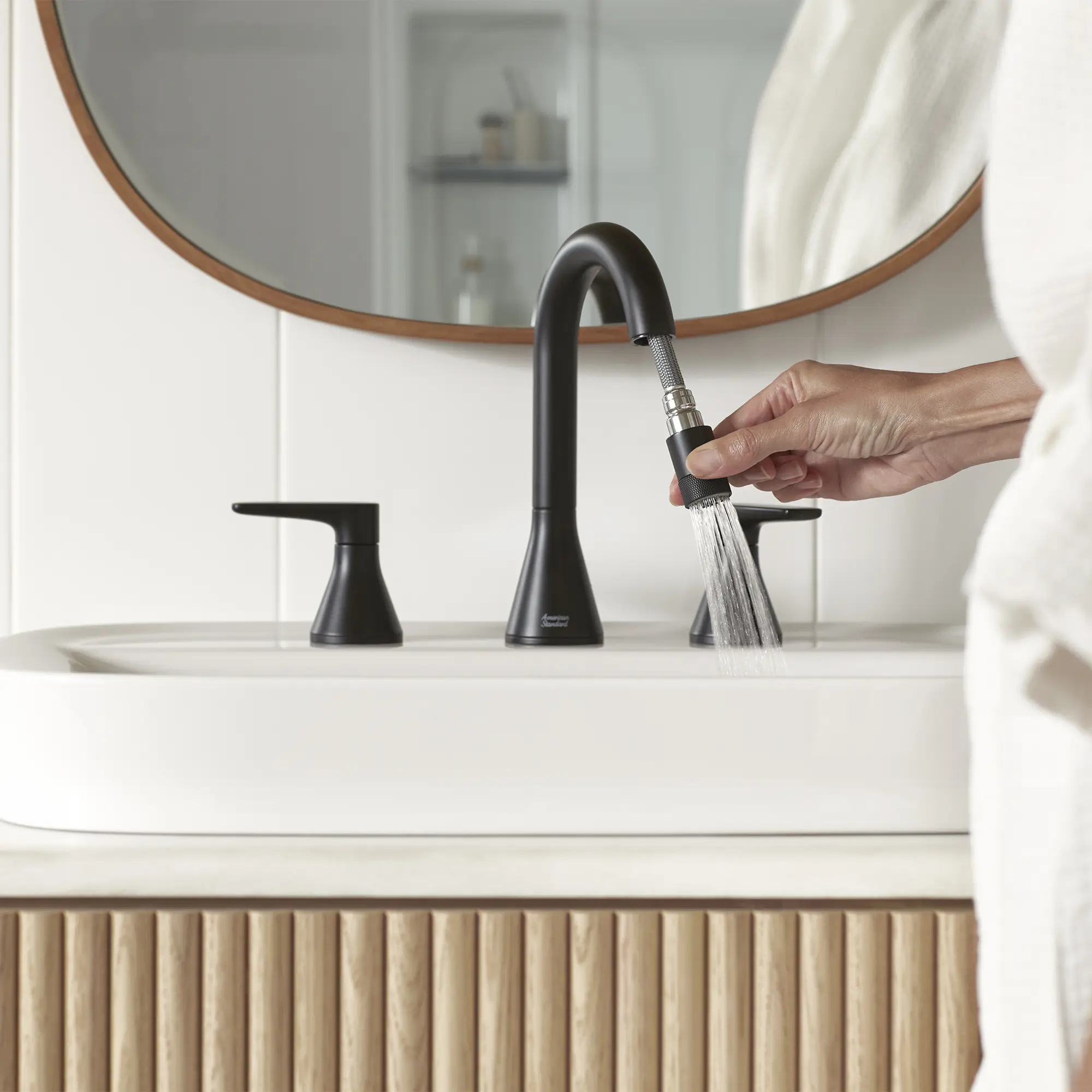 Aspirations 8-Inch Widespread 2-Handle Pull-Down Bathroom Faucet 1.2 gpm/4.5 L/min With Lever Handles - Image 6