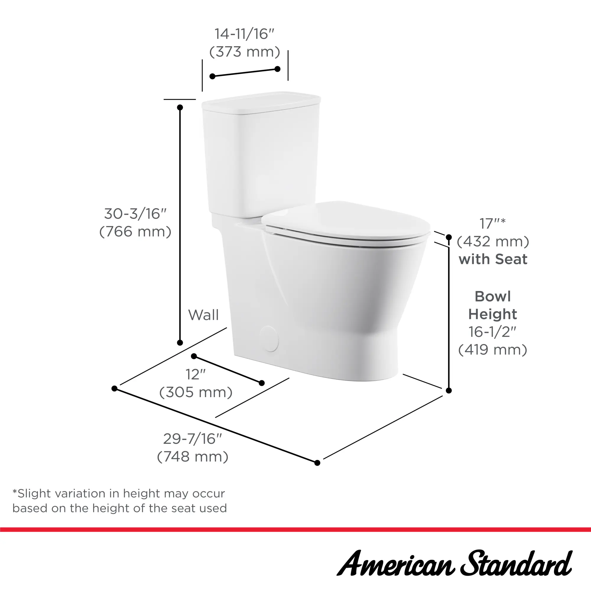 Cadet® Aspirations Skirted Two-Piece 1.28 gpf/4.8 Lpf Chair-Height Right-Hand Trip Lever Elongated Toilet With Seat - Image 12