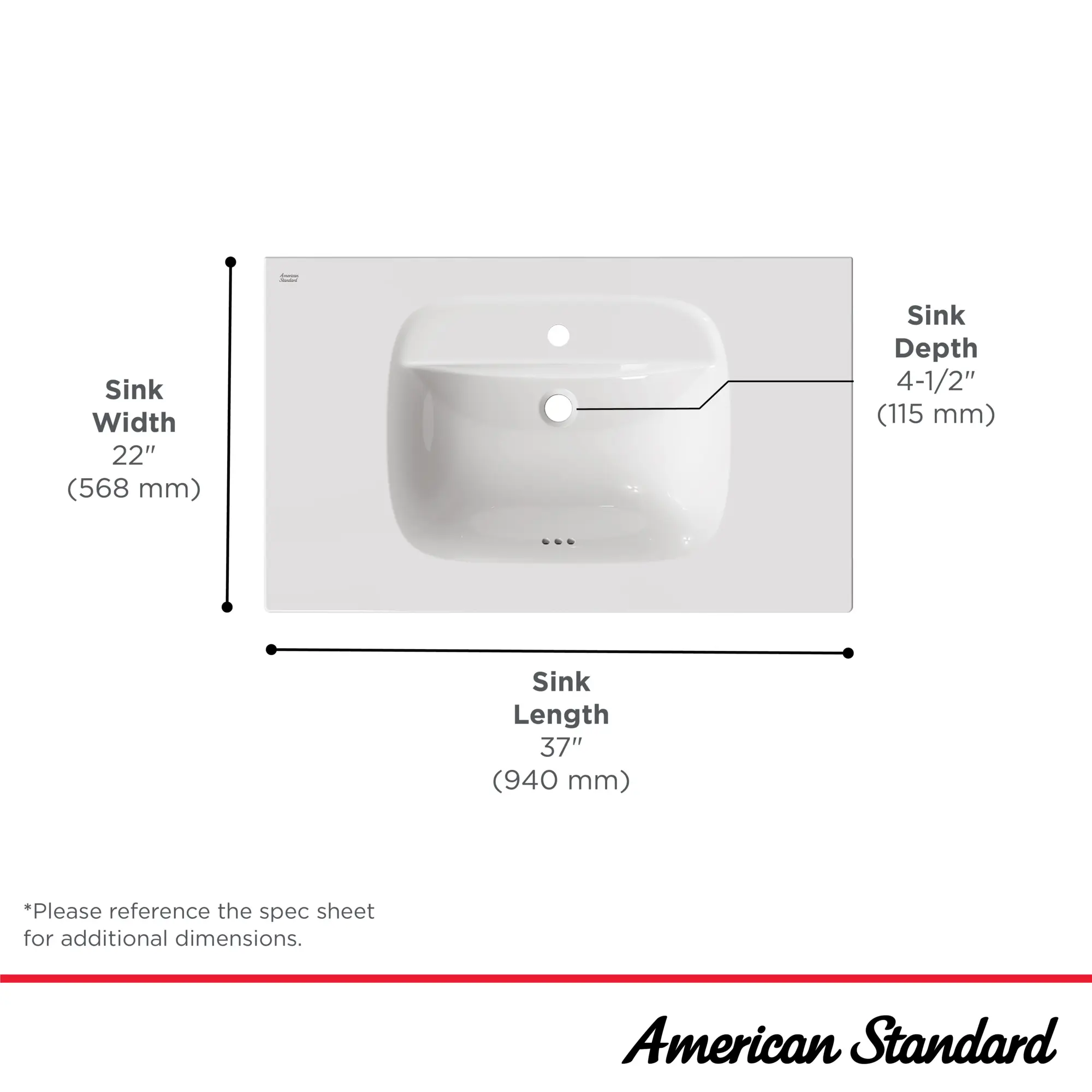 Aspirations Vanity Top Center Hole Only - Image 11