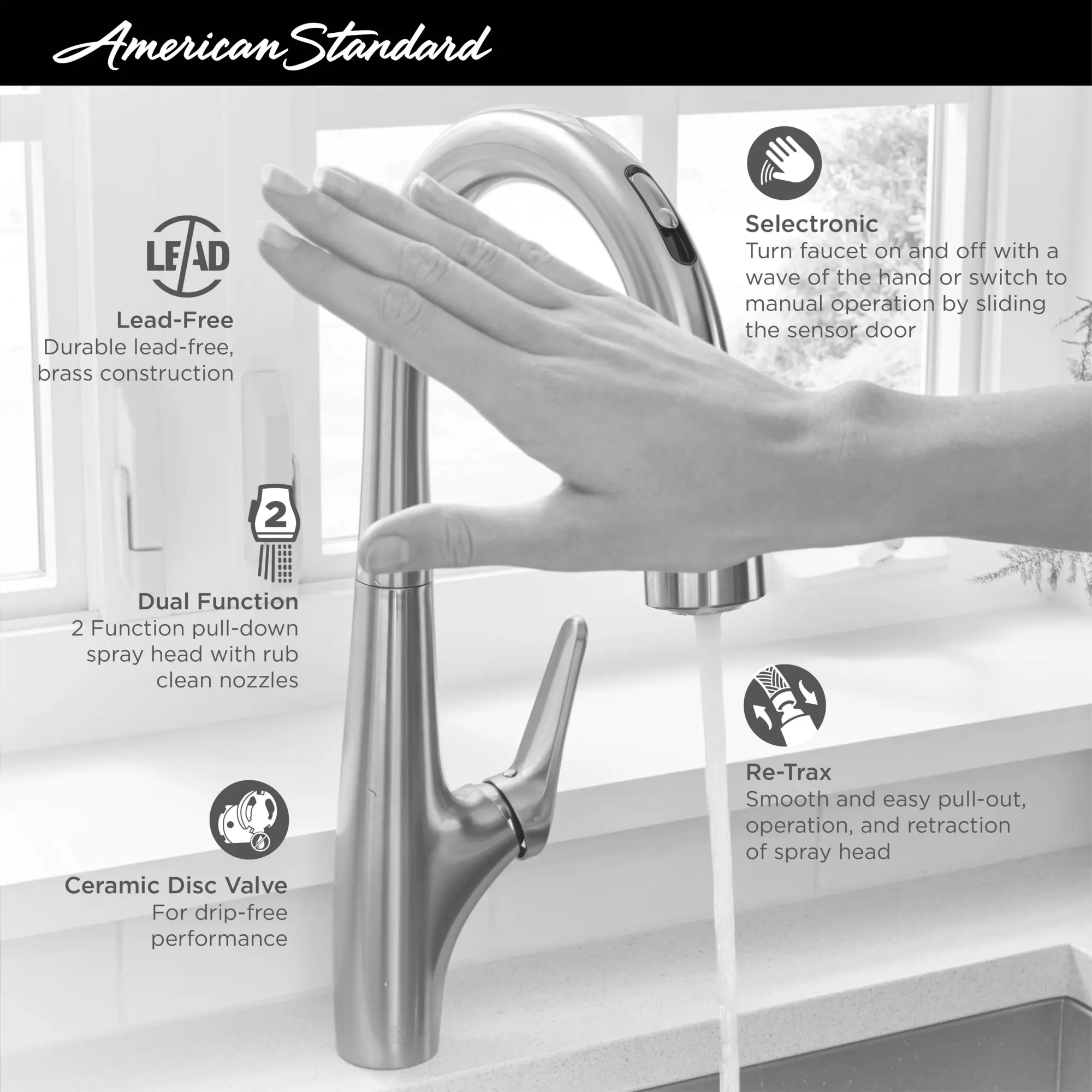 Avery® Touchless Single-Handle Pull-Down Dual Spray Kitchen Faucet 1.5 gpm/5.7 L/min - Image 14
