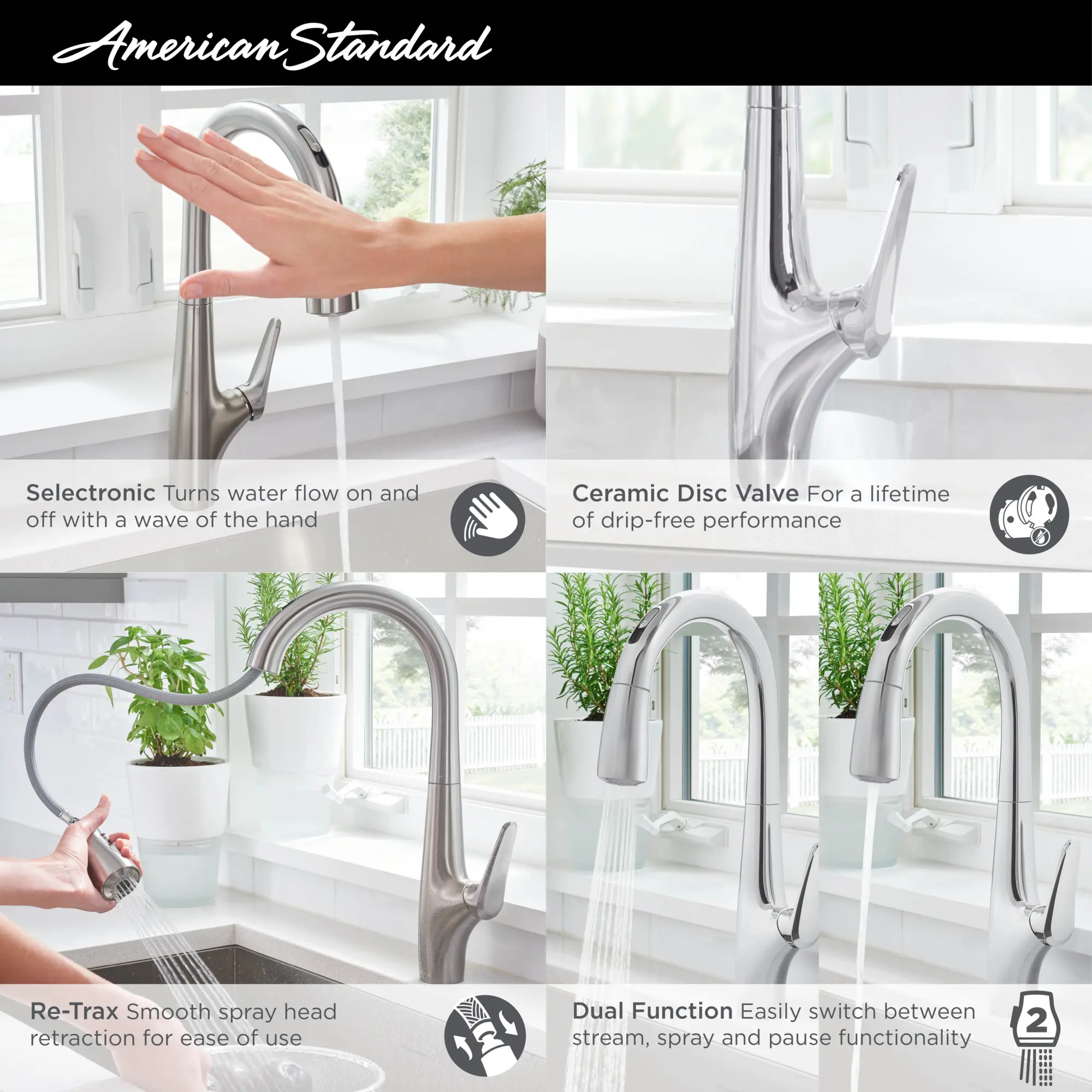 Avery® Touchless Single-Handle Pull-Down Dual Spray Kitchen Faucet 1.5 gpm/5.7 L/min - Image 6