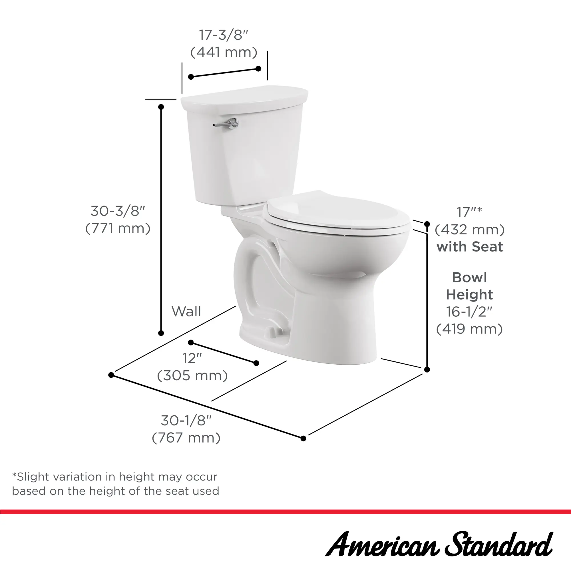 Cadet 12 in. Rough In 2-Piece 1.28 GPF/4.8 LPF Single Flush Chair Height Elongated Antimicrobial Toilet with Slow Close Antimicrobial Seat and Lined Tank - Image 17