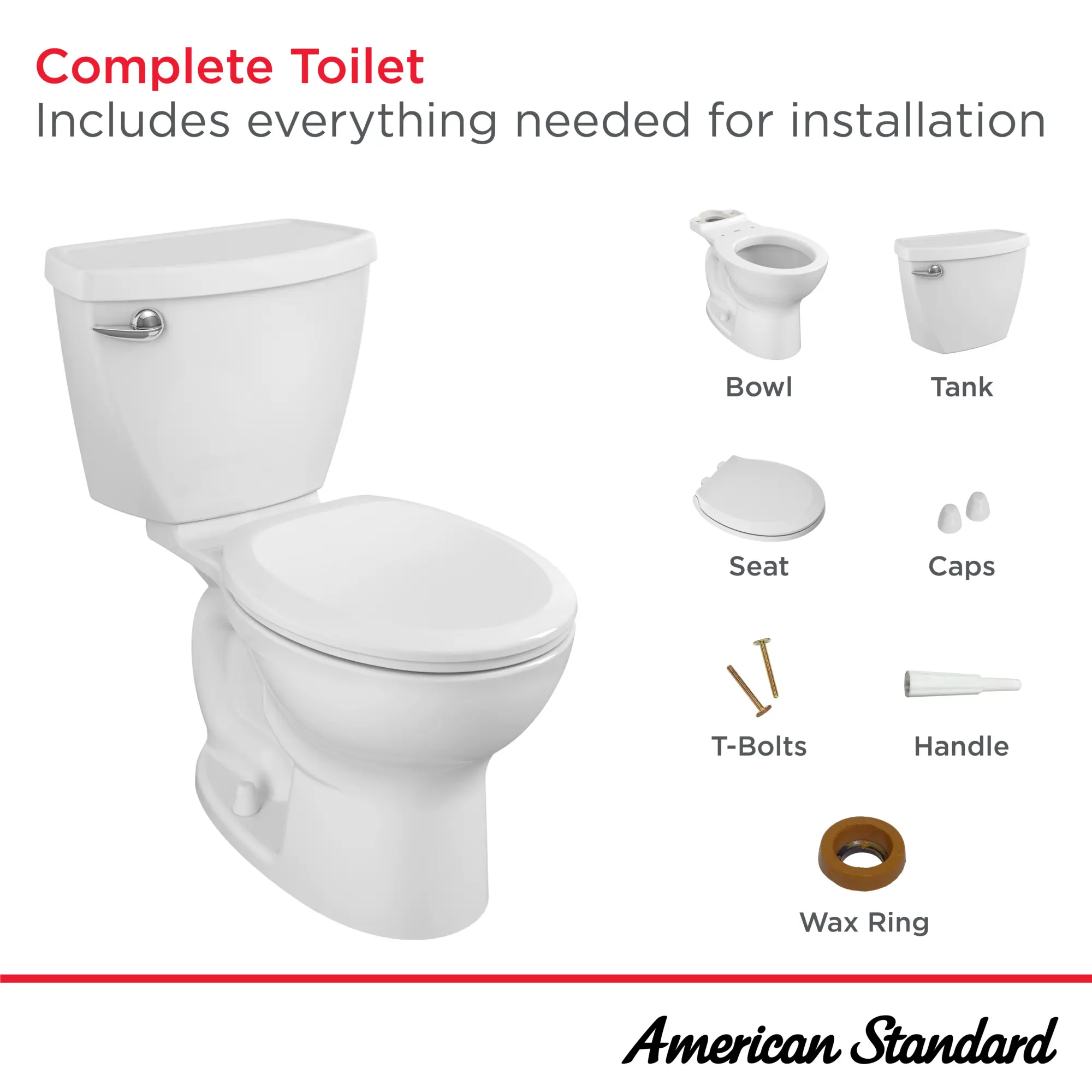 Cadet 3 1.28 GPF/4.8 LPF Left Trip Lever 15-in. Round-Front Easy Installation Toilet with Slow Close Seat - Image 7
