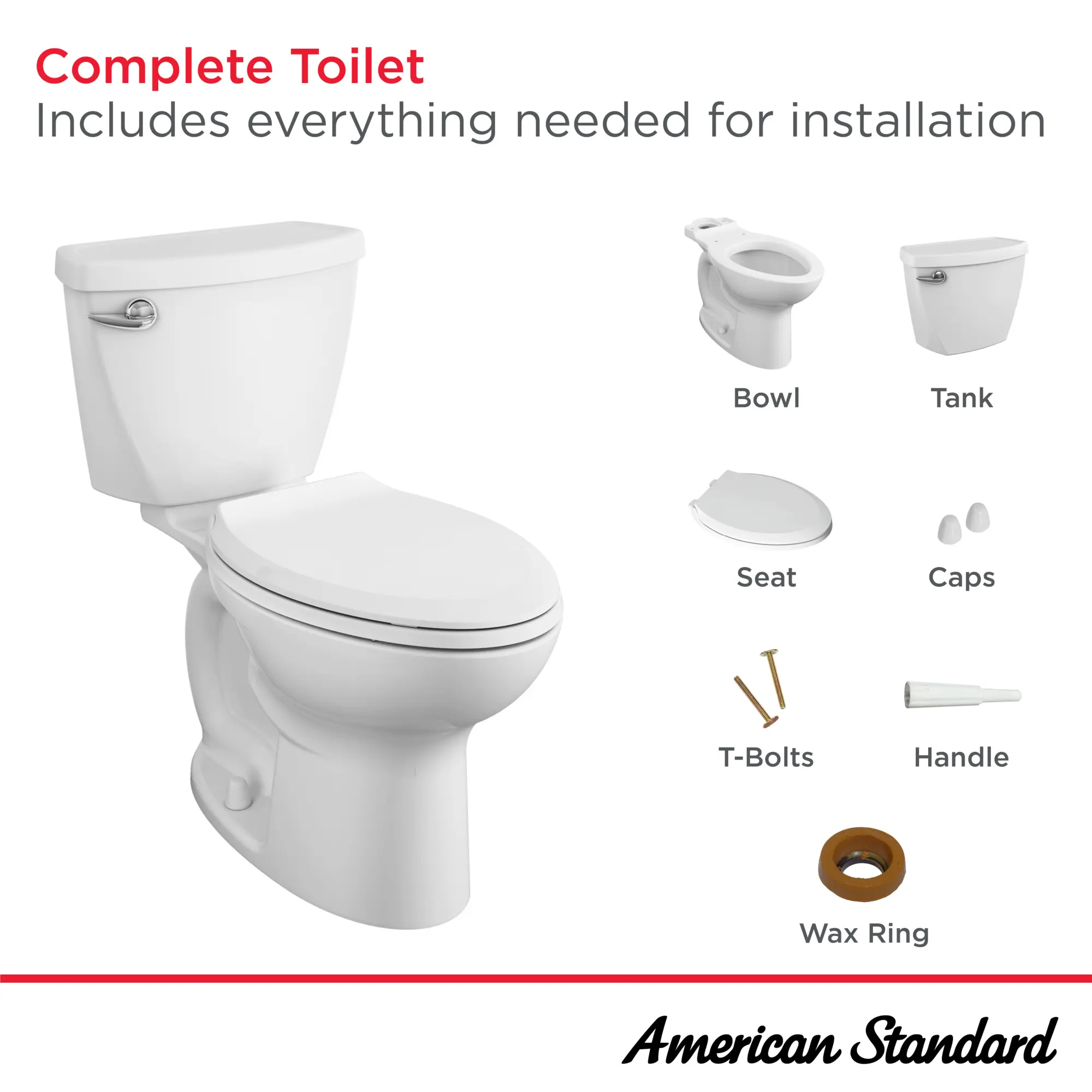 Cadet 3 1.28 GPF/4.8 LPF Left Trip Lever Chair Height Elongated-Front 10-in. Rough-In Toilet with Seat - Image 26