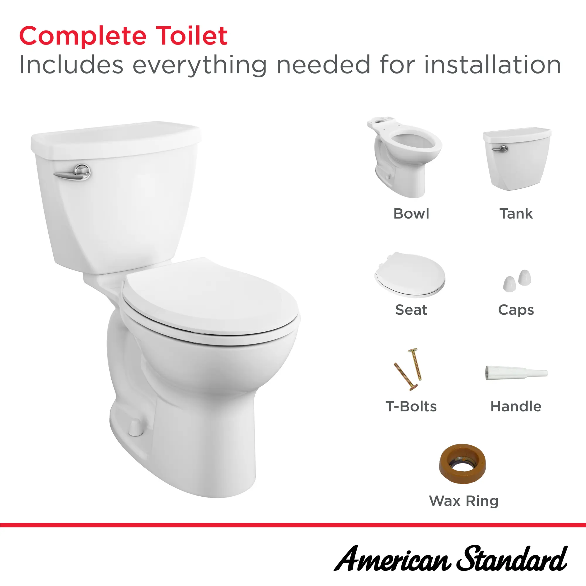 Cadet 3 1.28 GPF/4.8 LPF Left Trip Lever Round-Front Self-Cleaning Toilet with Slow Close Seat - Image 25