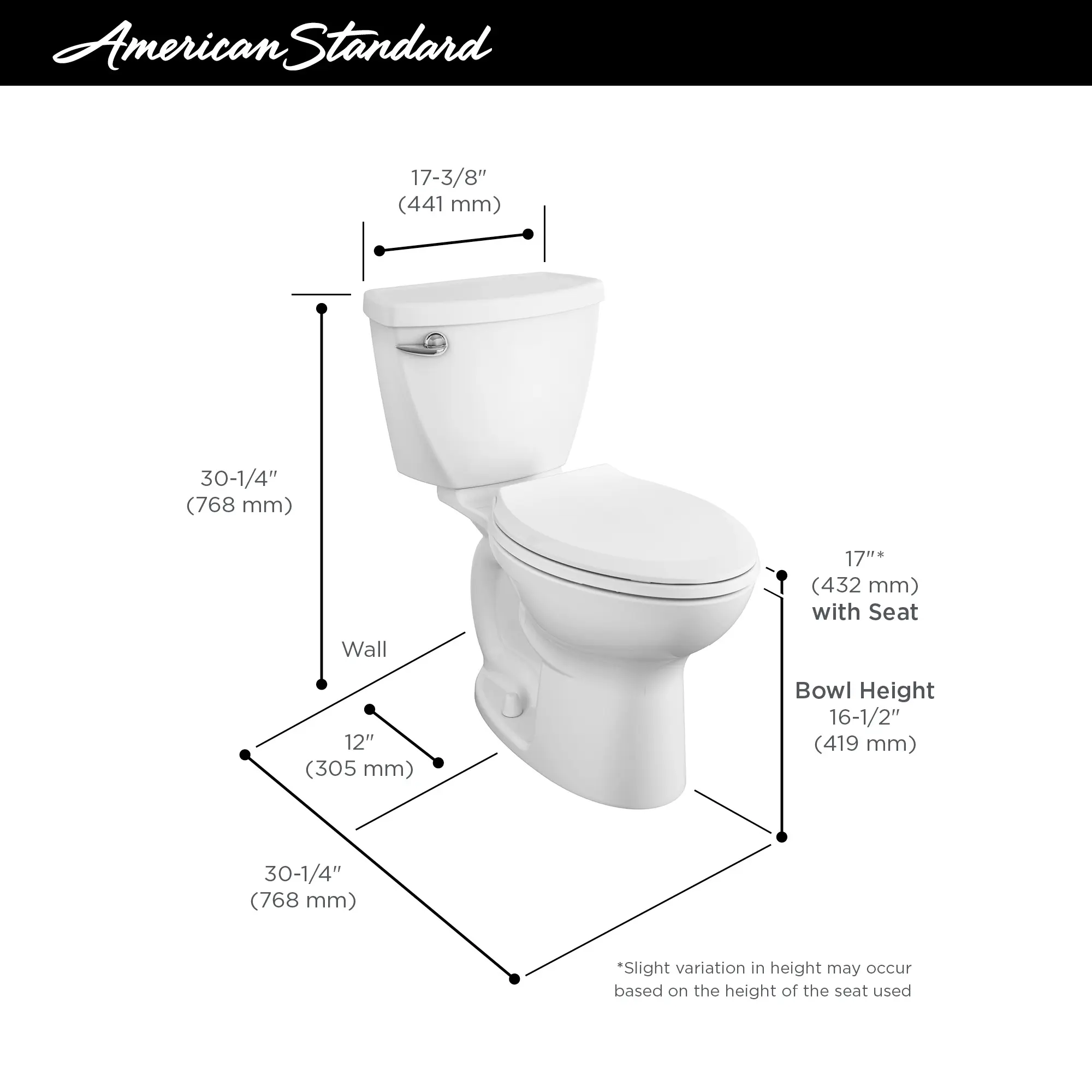 Cadet 3 1.6 GPF/6.0 LPF Left Trip Lever Chair Height Elongated-Front Toilet - Image 43