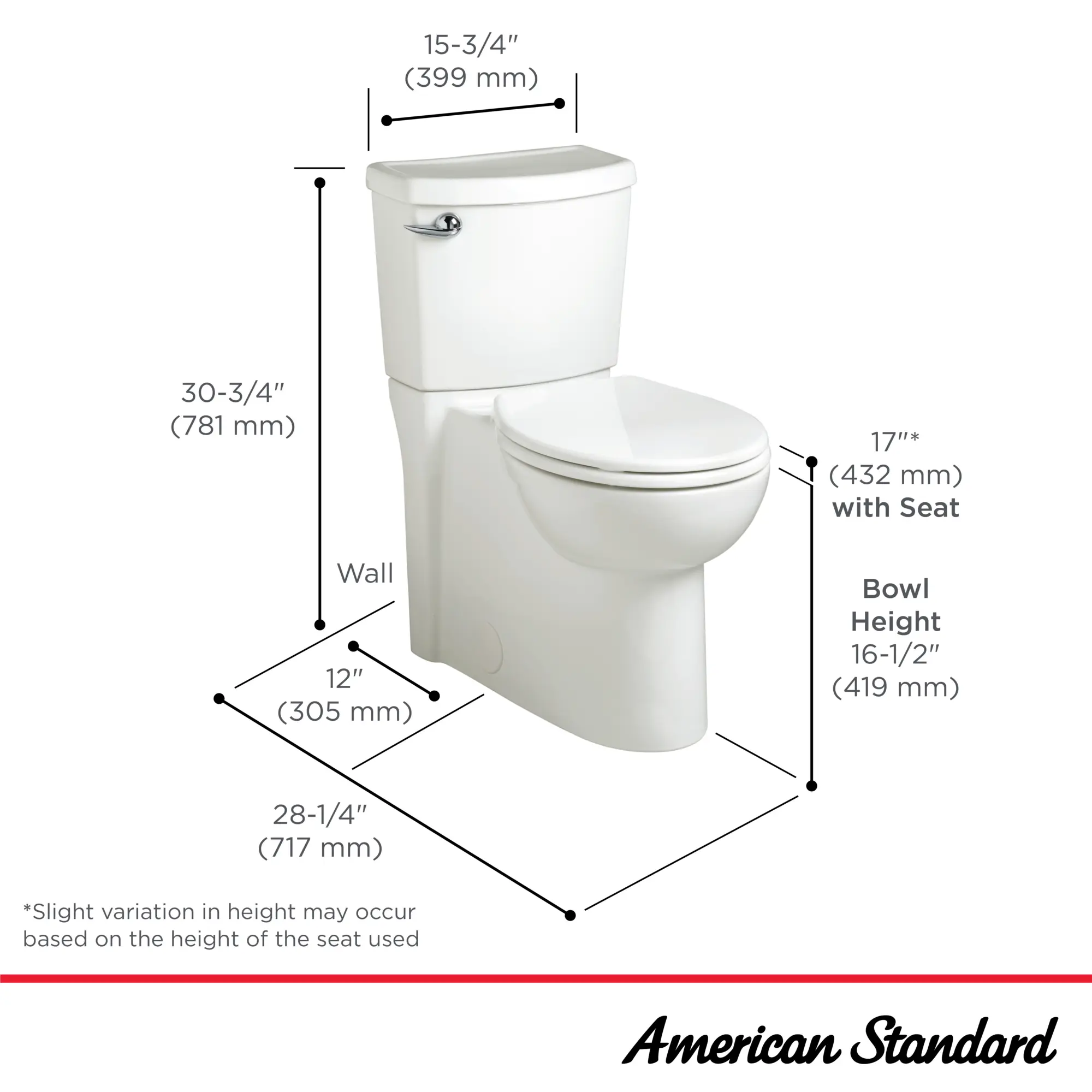 Cadet® 3 FloWise Skirted Two-Piece 1.28 gpf/4.8 Lpf Chair Height Round Front Toilet With Seat - Image 12