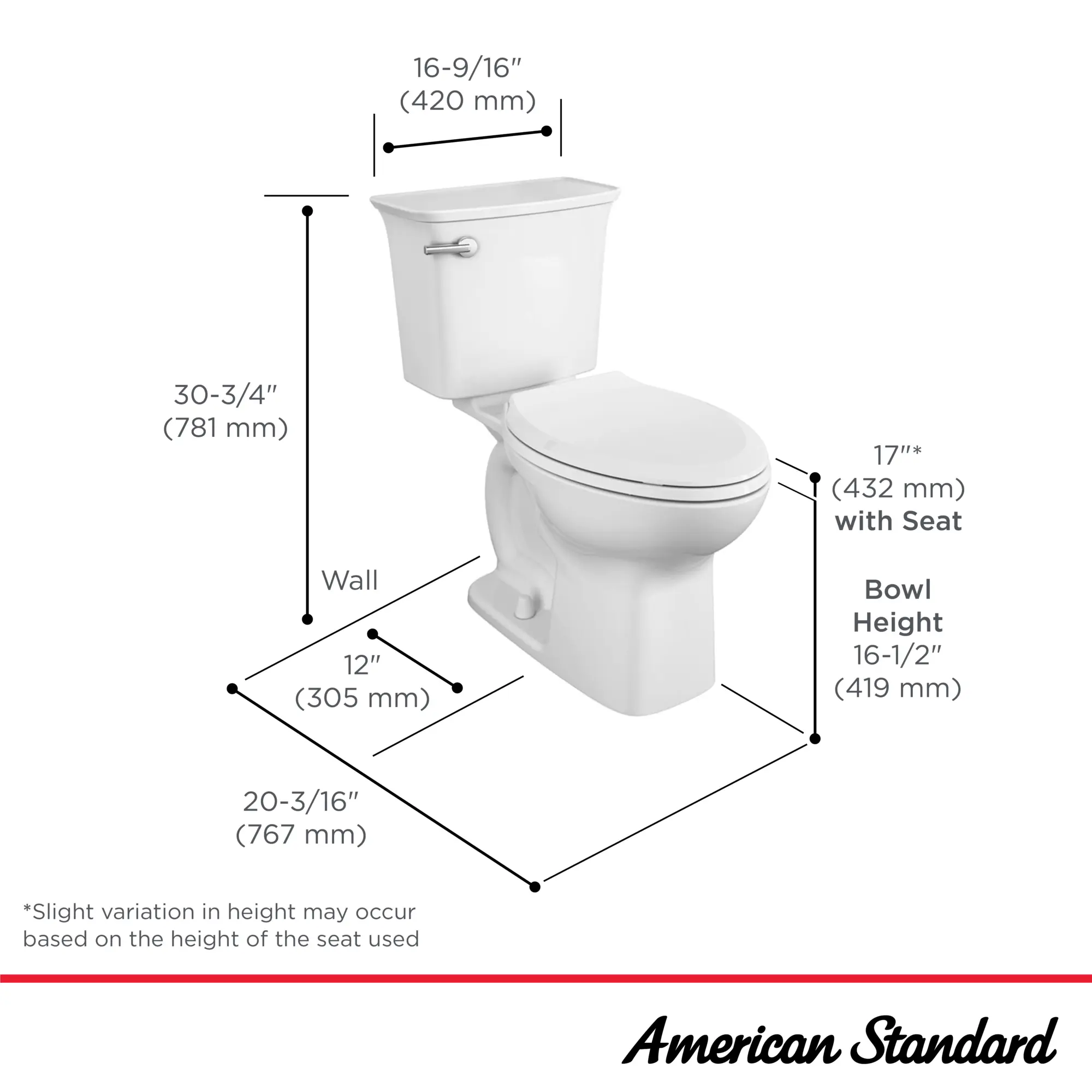 Cadet® Ovation Two-Piece 1.28 gpf/4.8 Lpf Chair Height Elongated Toilet With Seat - Image 12