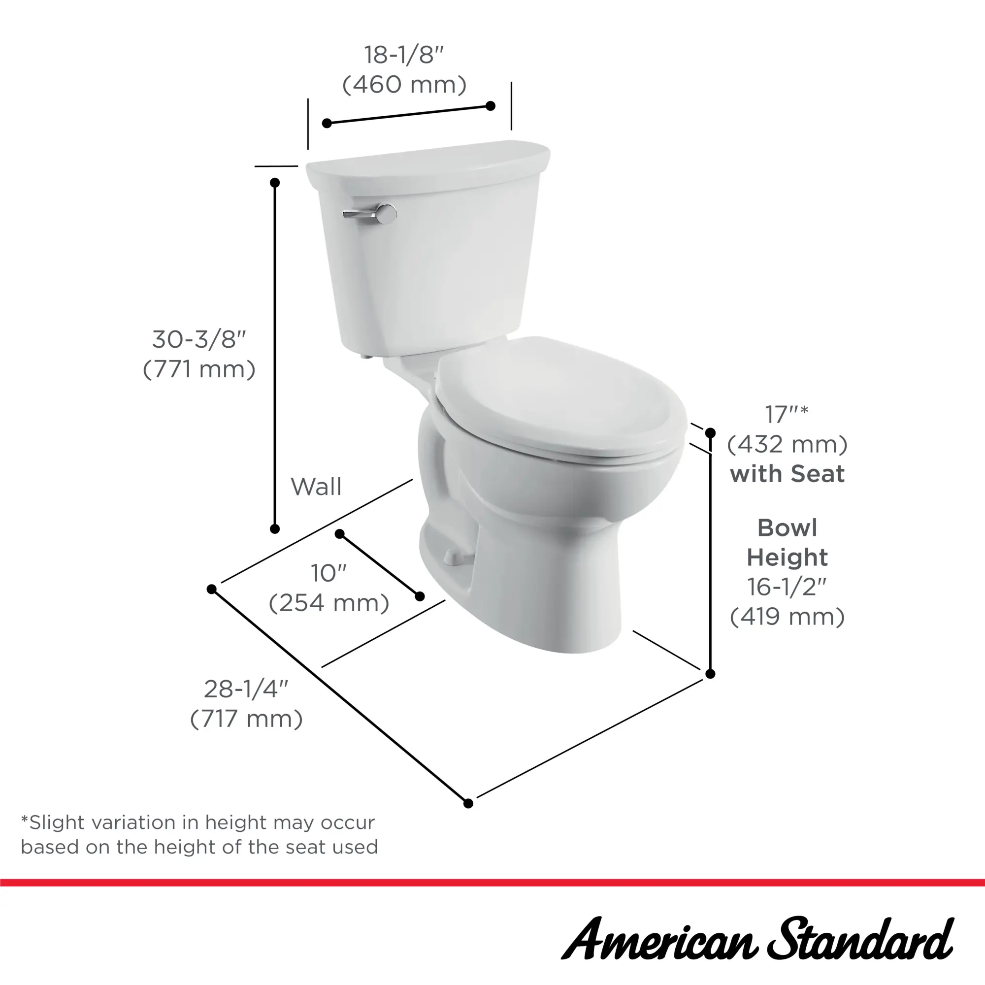 Cadet® PRO Two-Piece 1.28 gpf/4.8 Lpf Chair Height Elongated 10-Inch Rough Toilet Less Seat - Image 10