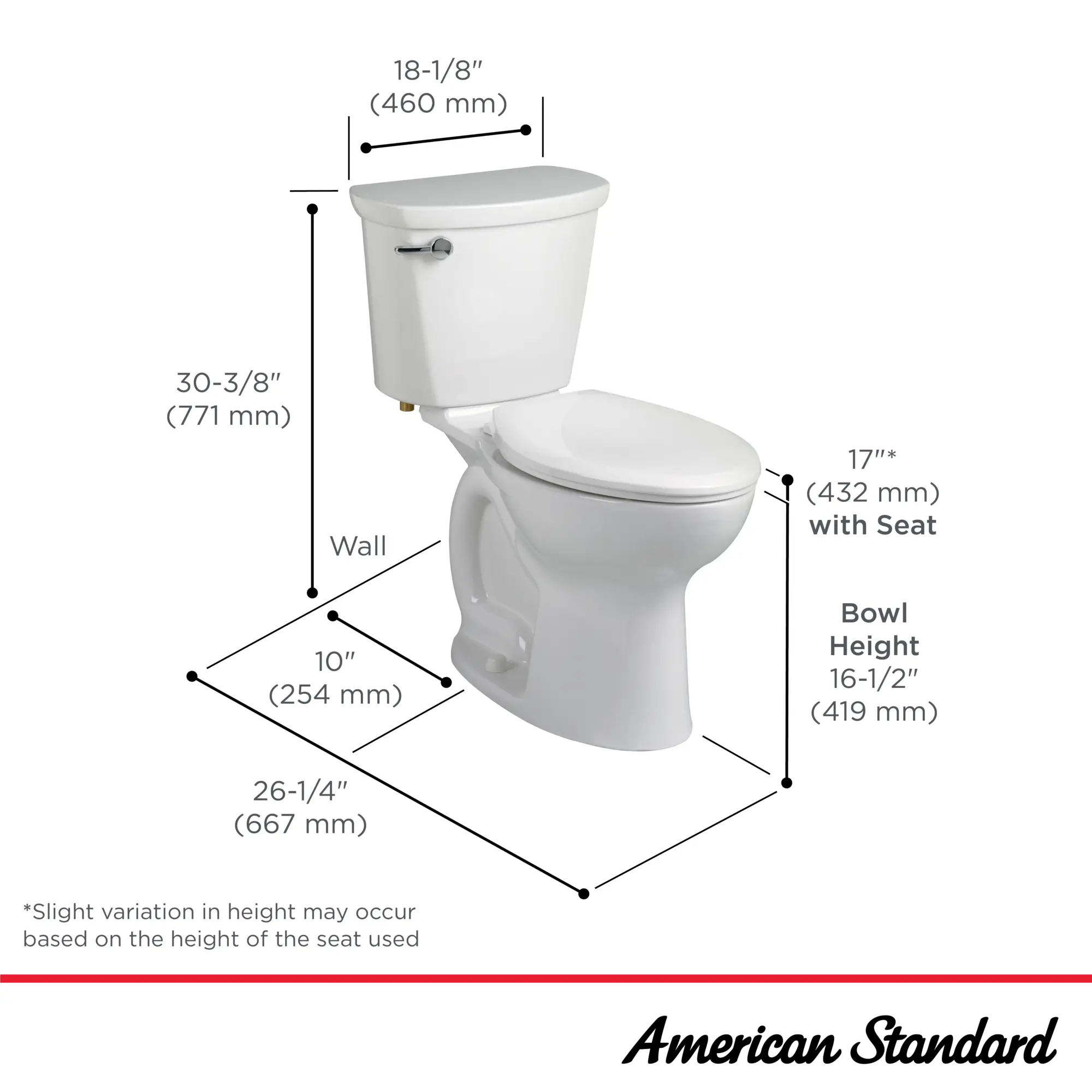 Cadet® PRO Two-Piece 1.6 gpf/6.0 Lpf Chair Height Round Front 10-Inch Rough Toilet Less Seat - Image 9