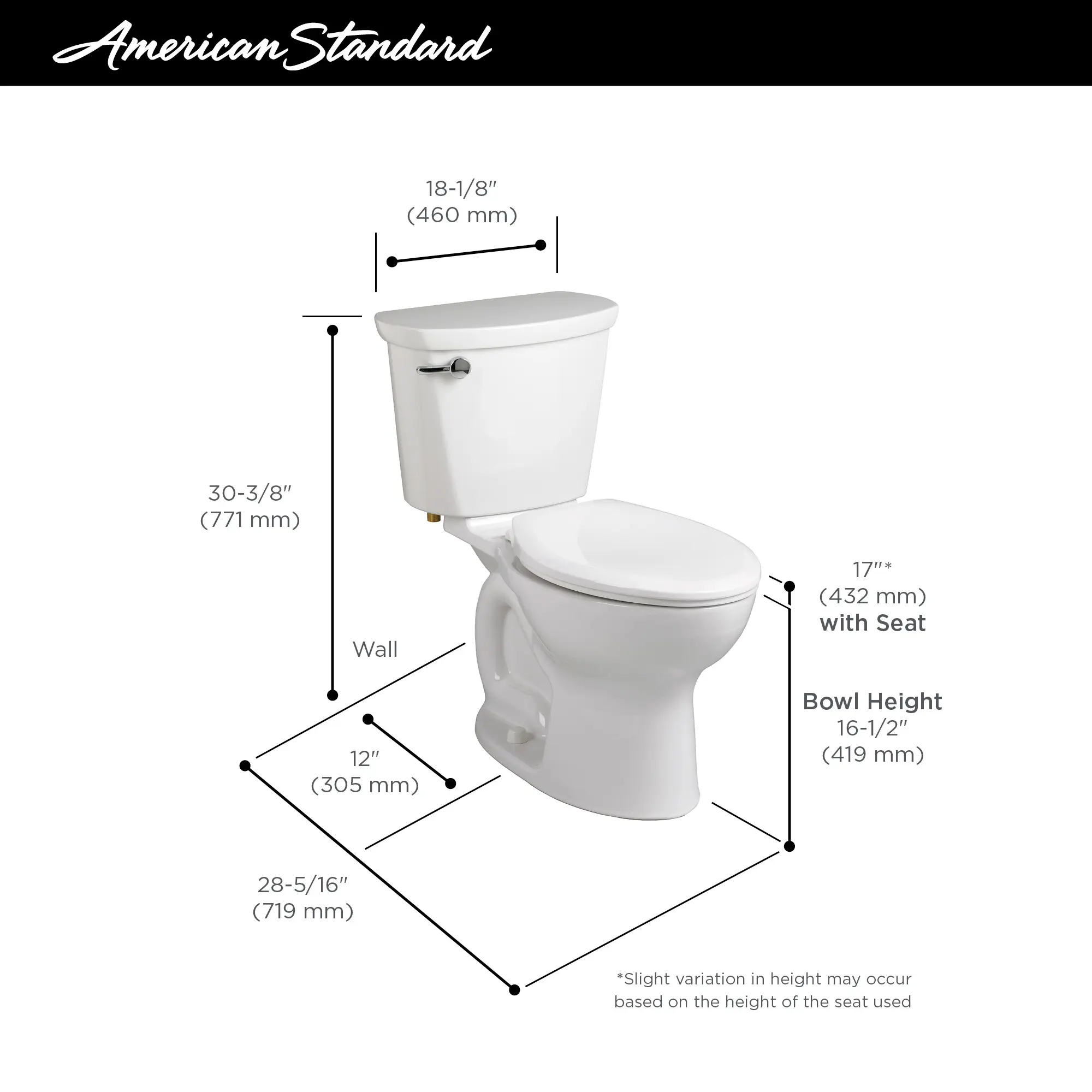 Cadet® PRO Two-Piece 1.28 gpf/4.8 Lpf Compact Chair Height Elongated Toilet Less Seat - Image 15