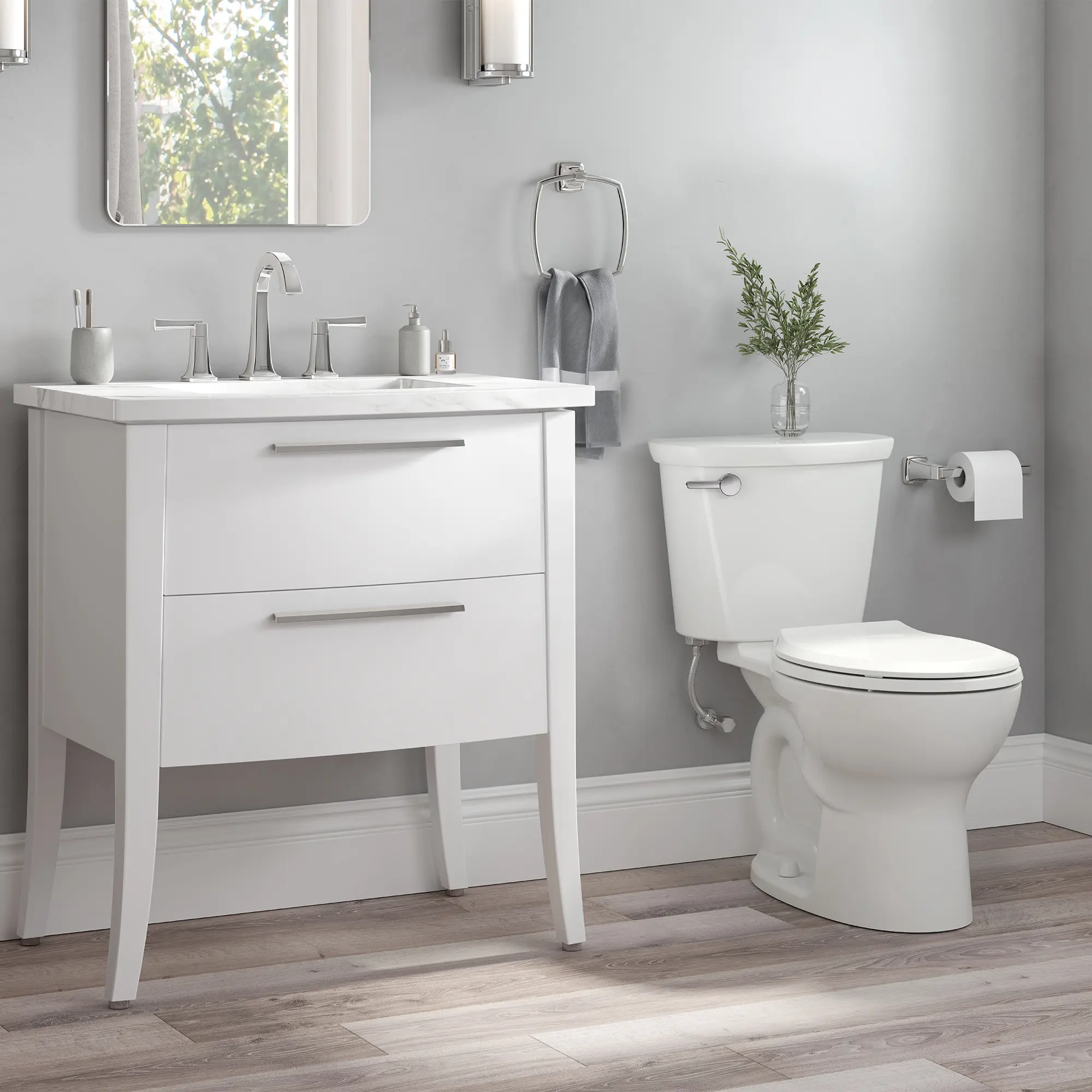 Cadet® PRO Two-Piece 1.28 gpf/4.8 Lpf Standard Height Round Front Toilet With Seat and Wax Ring