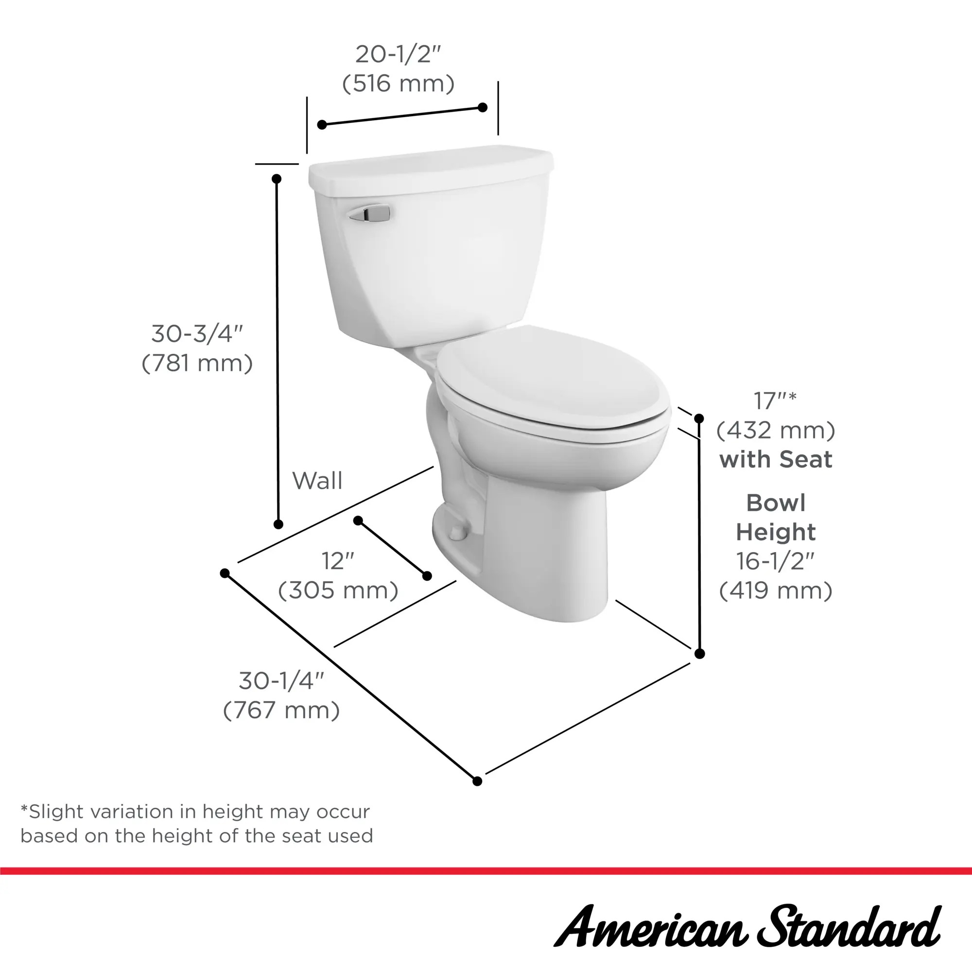 Cadet® Two-Piece Pressure Assist 1.6 gpf/6.0 Lpf Chair Height Elongated EverClean® Toilet - Image 18