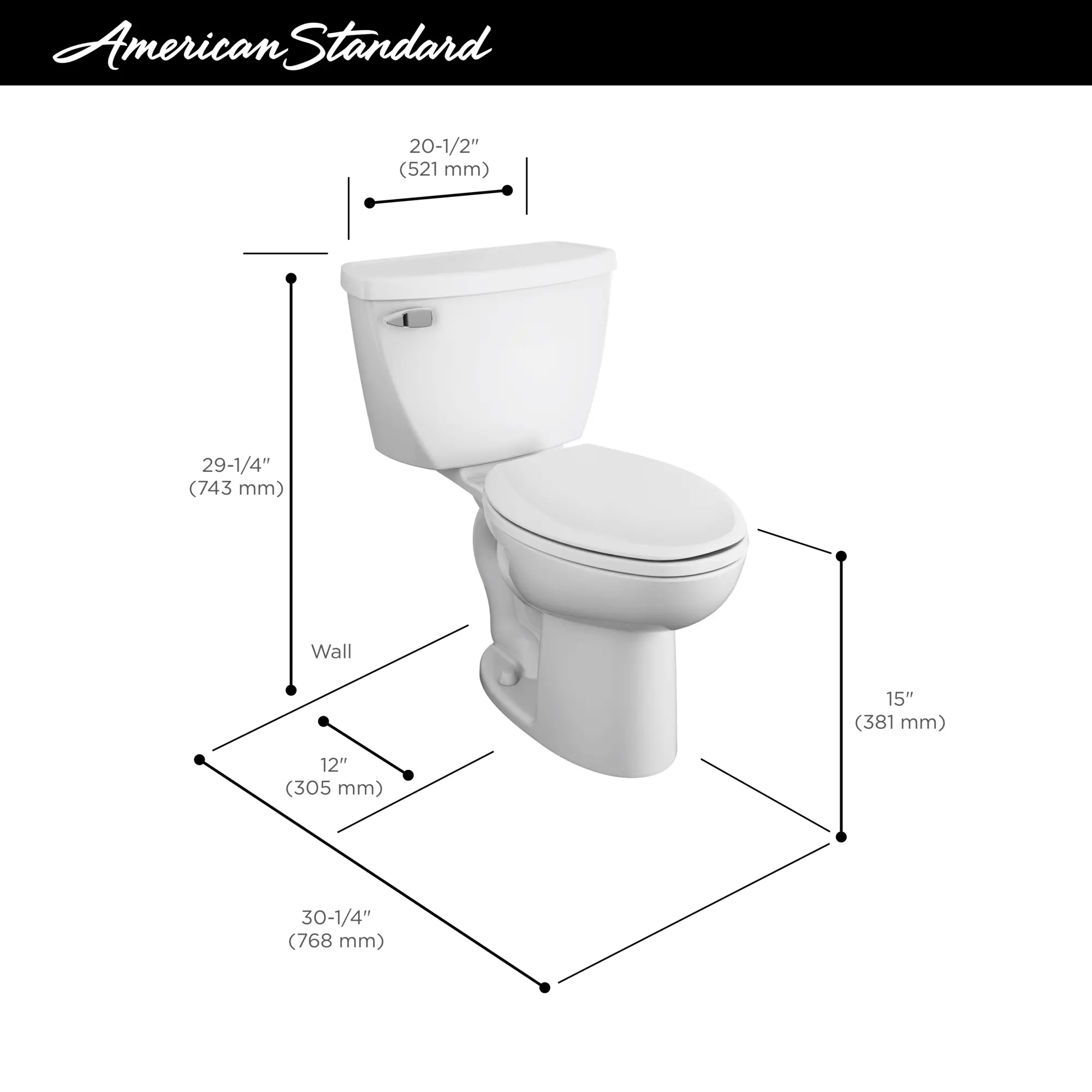 Cadet® Two-Piece Pressure Assist 1.6 gpf/6.0 Lpf Elongated EverClean® Toilet - Image 22