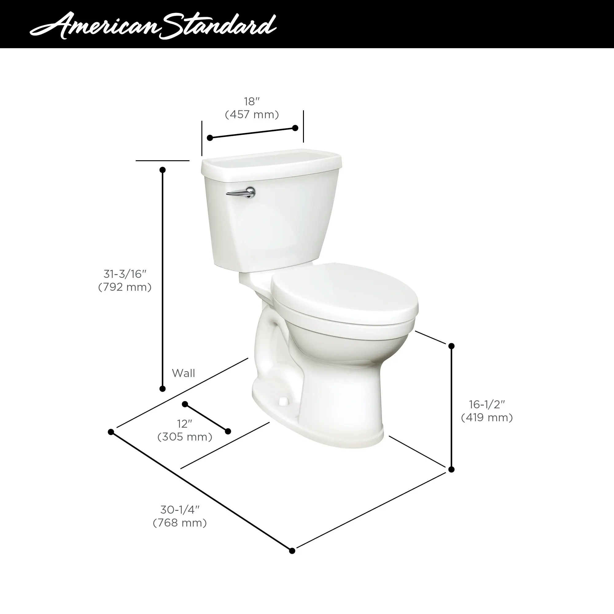 Champion 4 HET 1.28 GPF/4.8 LPF Left Trip Lever 16-1/2-in. Elongated-Front Toilet - Image 10