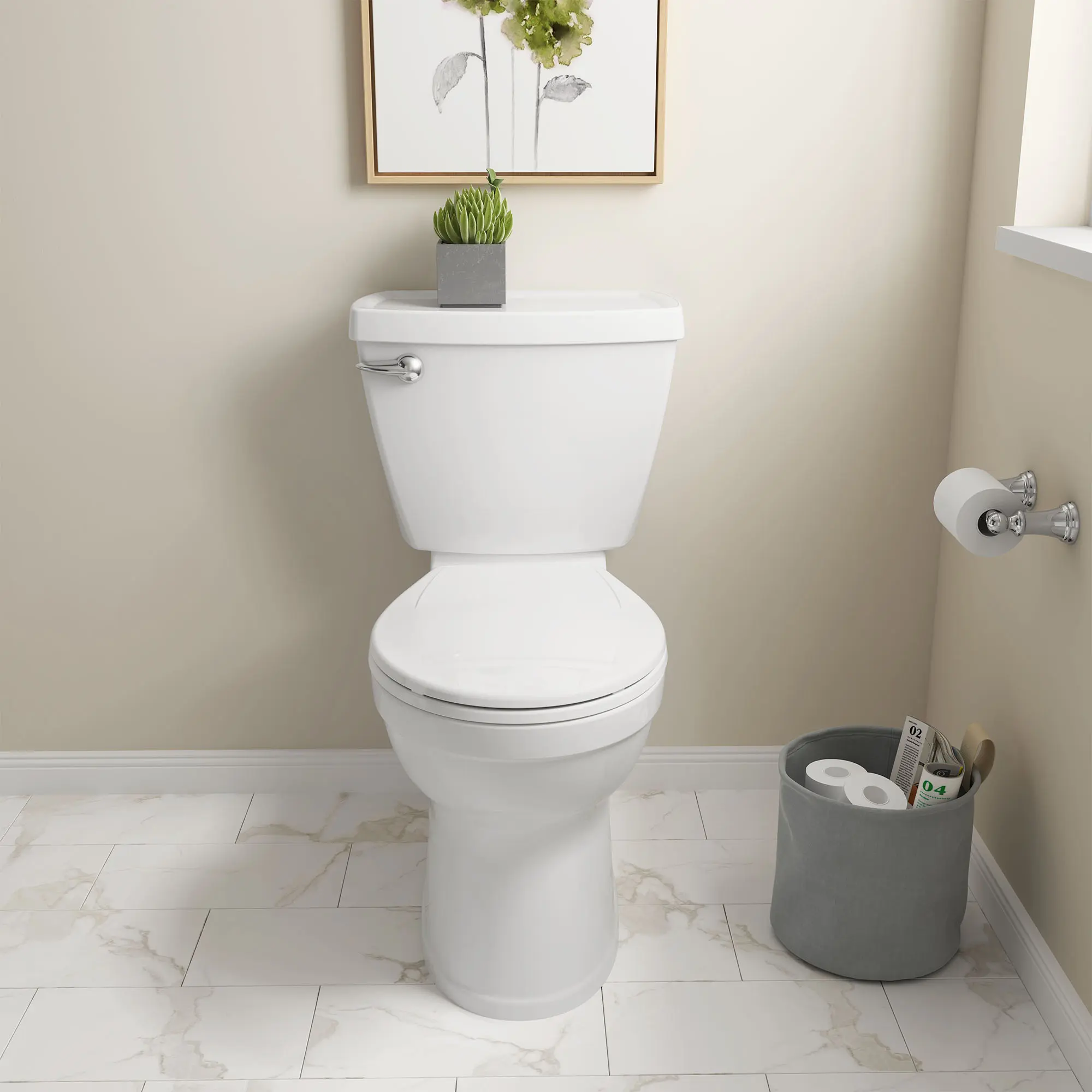 Champion 4 Two-Piece 1.6 gpf/6.0 Lpf Chair Height Round Front Toilet with Seat - Image 4