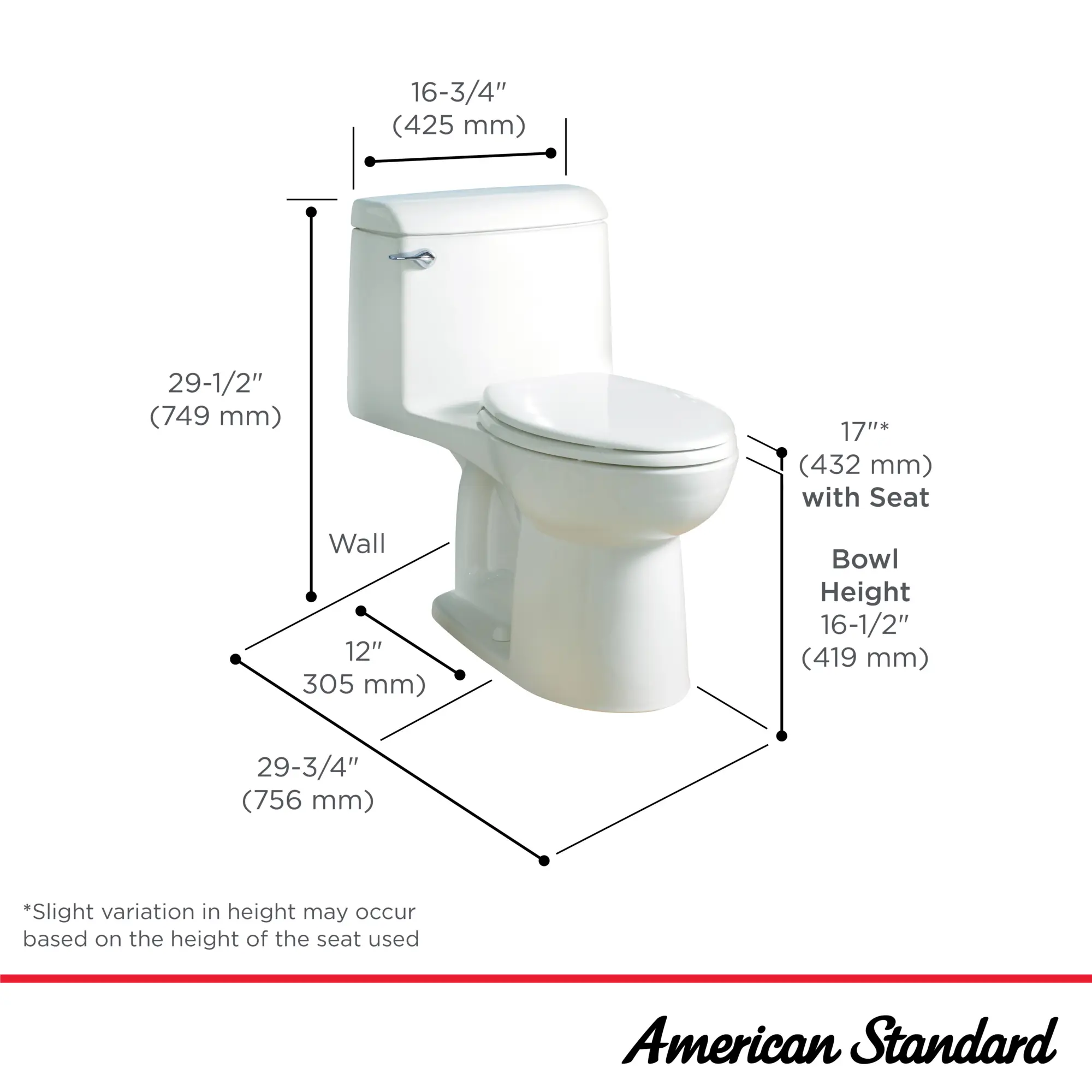 Champion® 4 One-Piece 1.6 gpf/6.0 Lpf Chair Height Elongated Toilet With Seat - Image 15