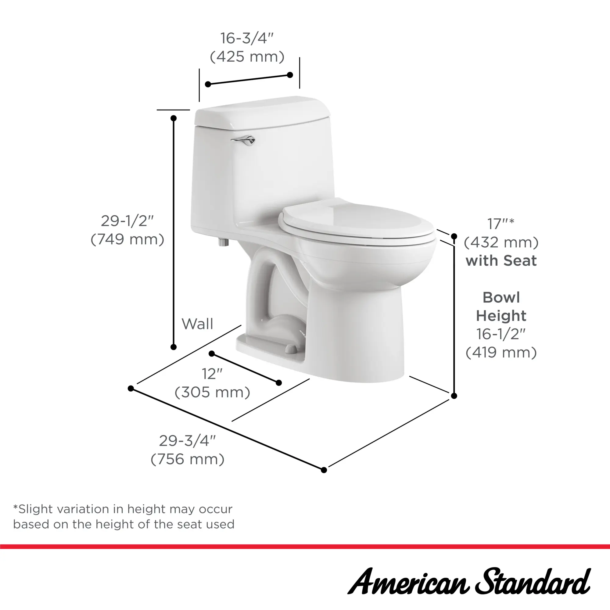 Champion® 4 One-Piece 1.6 gpf/6.0 Lpf Chair Height Elongated Toilet With Seat and Wax Ring - Image 19