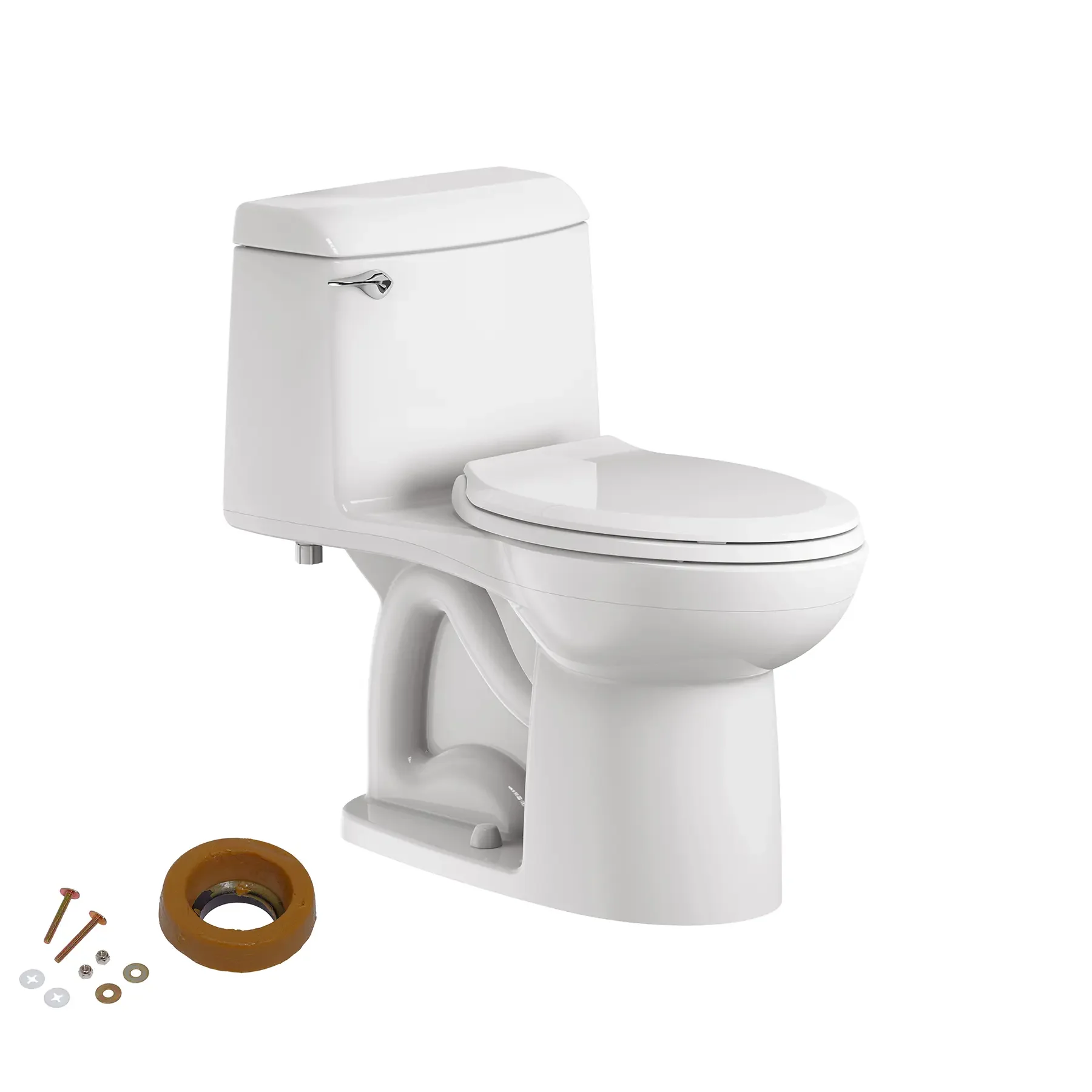 Champion® 4 One-Piece 1.6 gpf/6.0 Lpf Chair Height Elongated Toilet With Seat and Wax Ring - Image 3