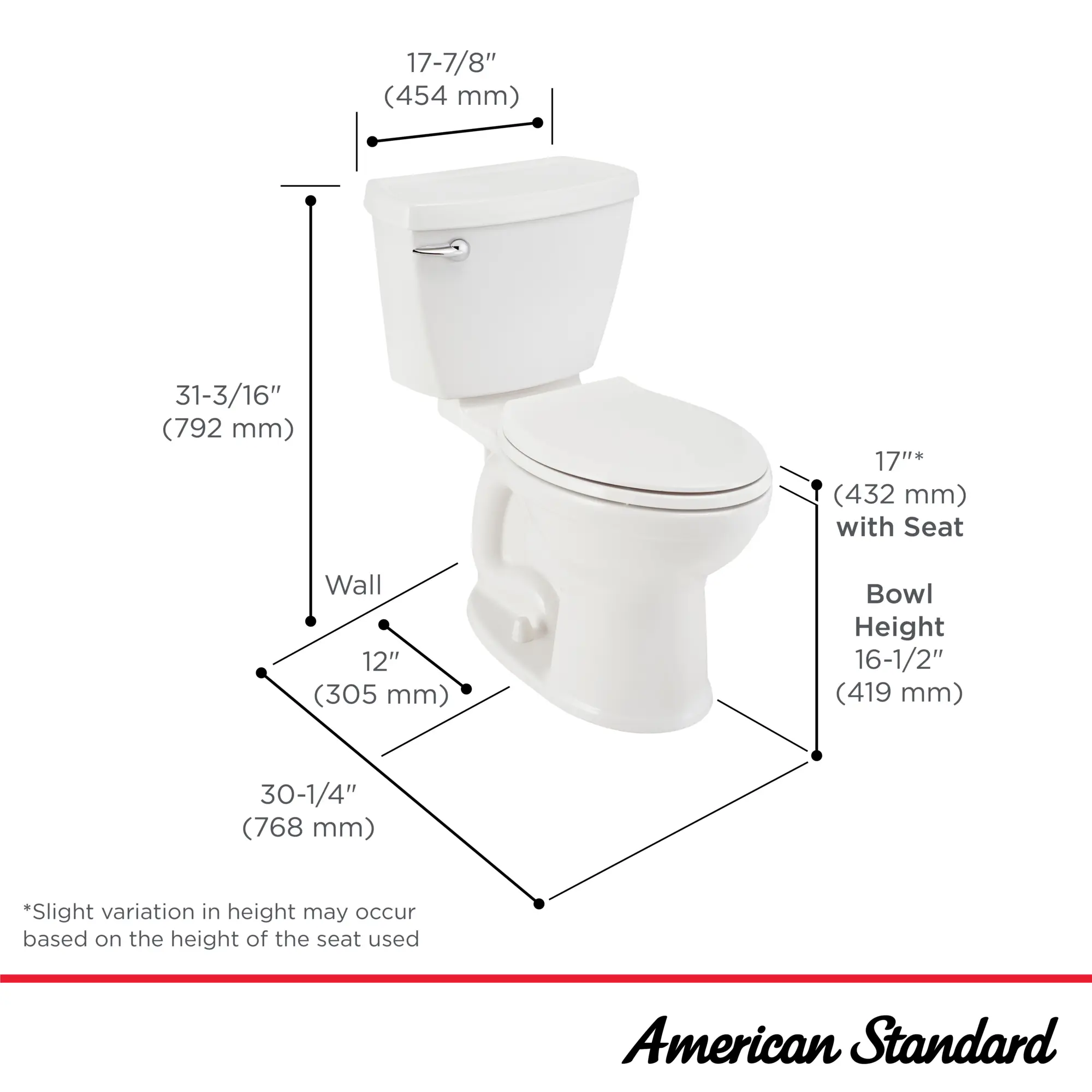Champion 4 Two-Piece 1.28 gpf/4.8 Lpf Chair Height Elongated Toilet with Seat - Image 13