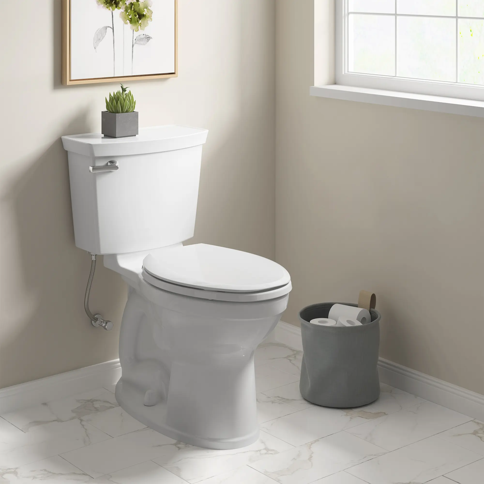 Champion®4 Two-Piece 1.28 gpf/4.8 Lpf Chair Height Elongated Toilet with Seat - Image 8