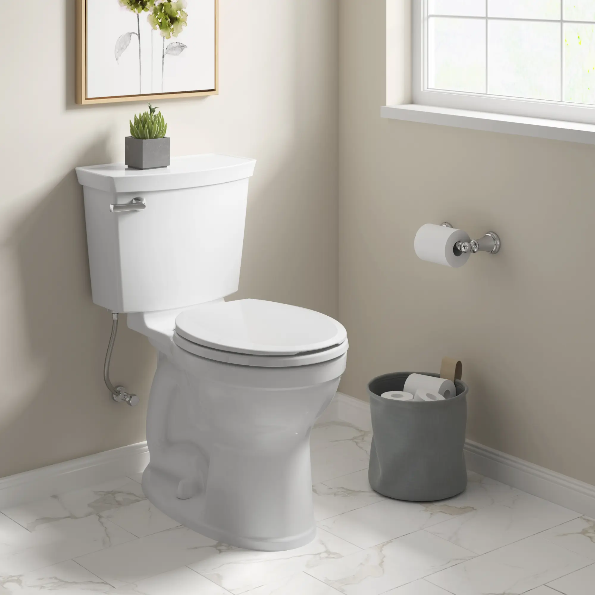 Champion®4 Two-Piece 1.6 gpf/6.0 Lpf Chair Height Round-Front Toilet with Seat - Image 6