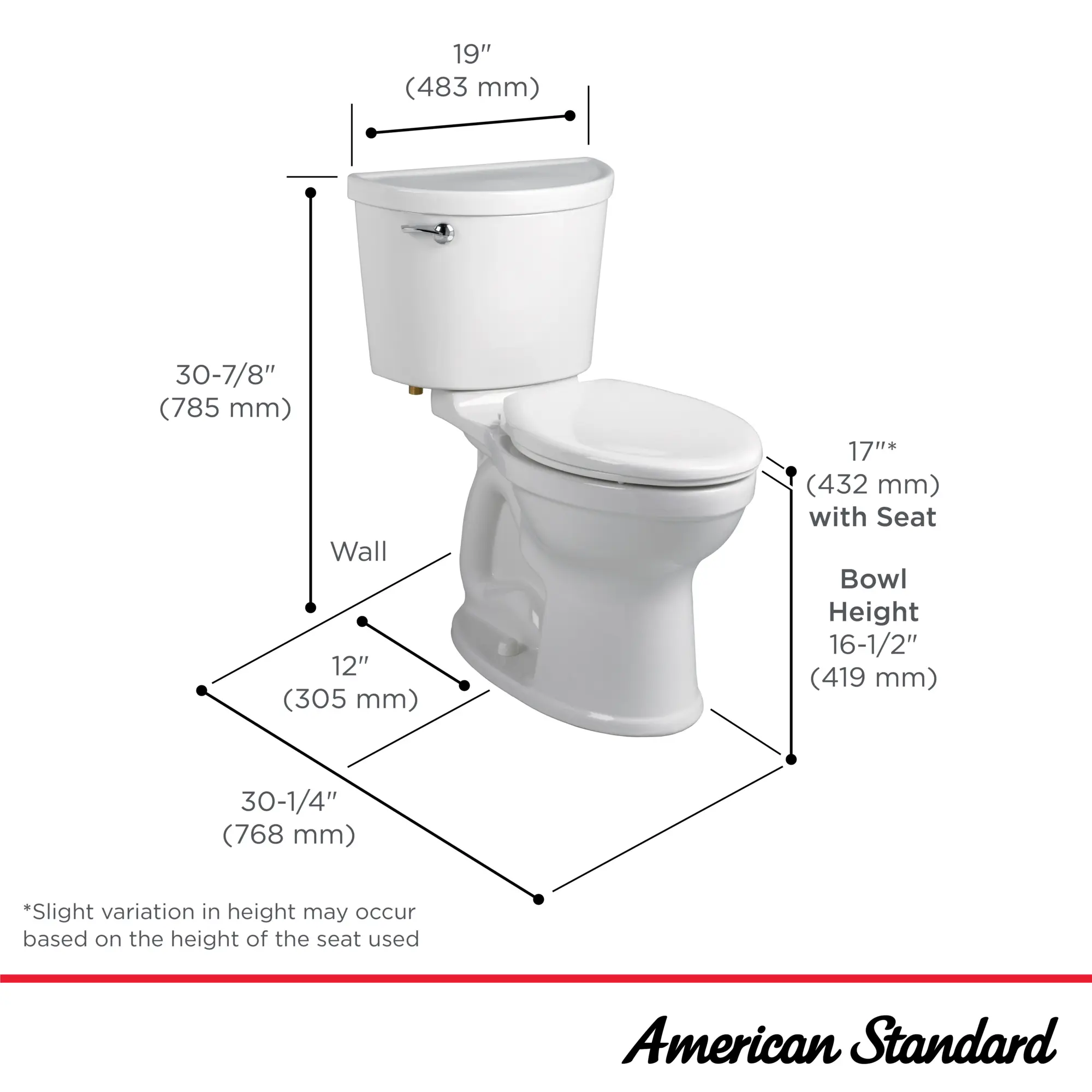 Champion® PRO Two-Piece 1.6 gpf/6.0 Lpf Chair Height Elongated Toilet Less Seat - Image 13