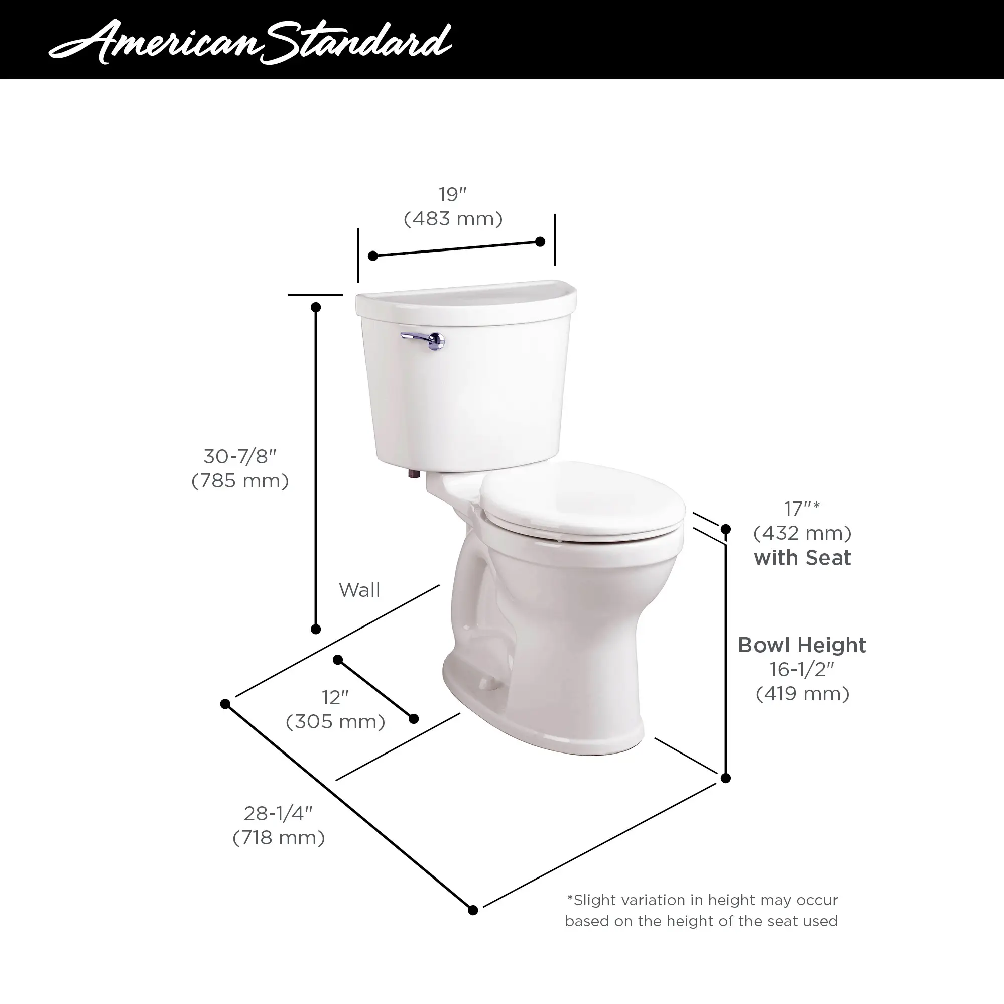 Champion® PRO Two-Piece 1.6 gpf/6.0 Lpf Chair Height Round Front Toilet Less Seat - Image 24