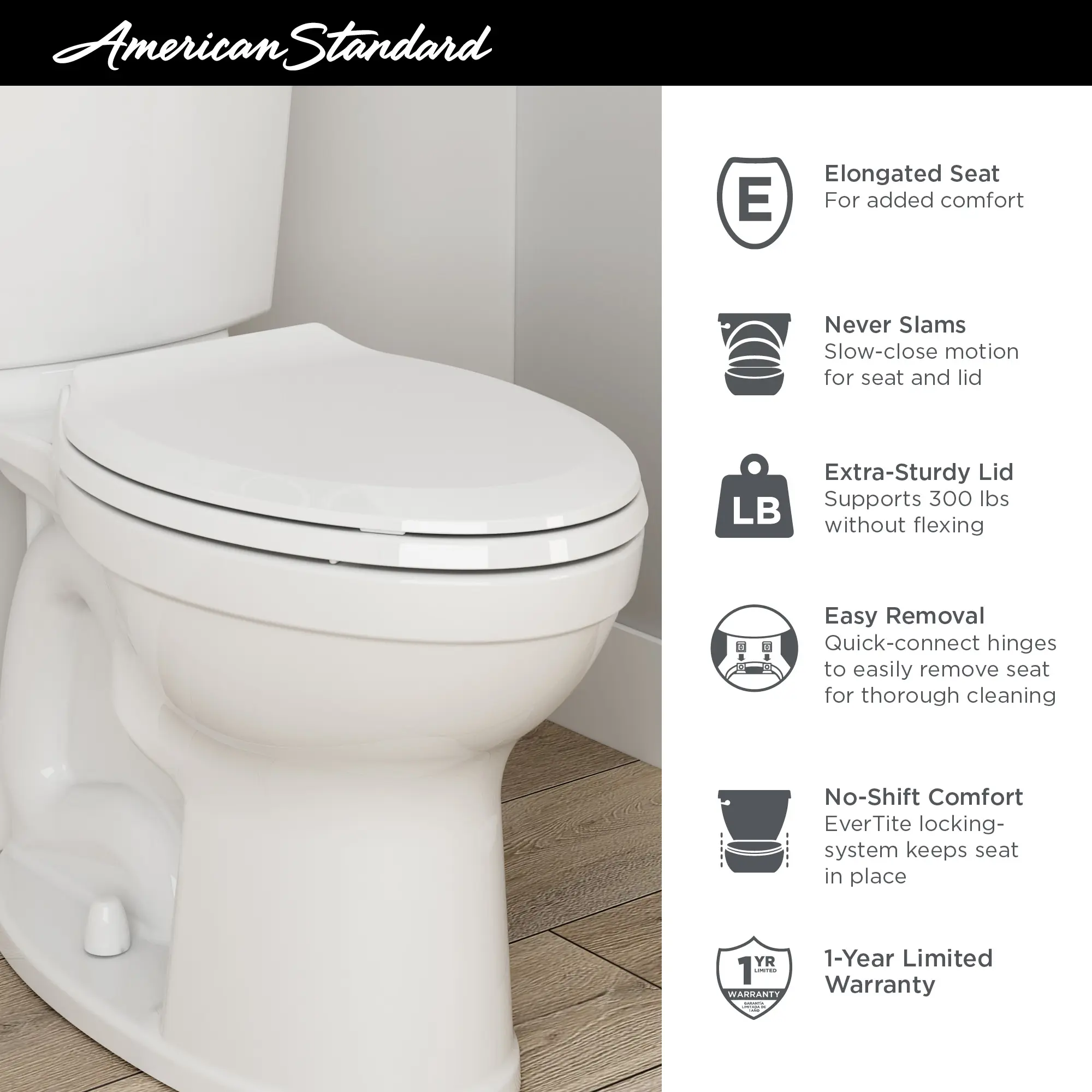 Champion® Slow -Close & Easy Lift-off Elongated Toilet Seat - Image 17