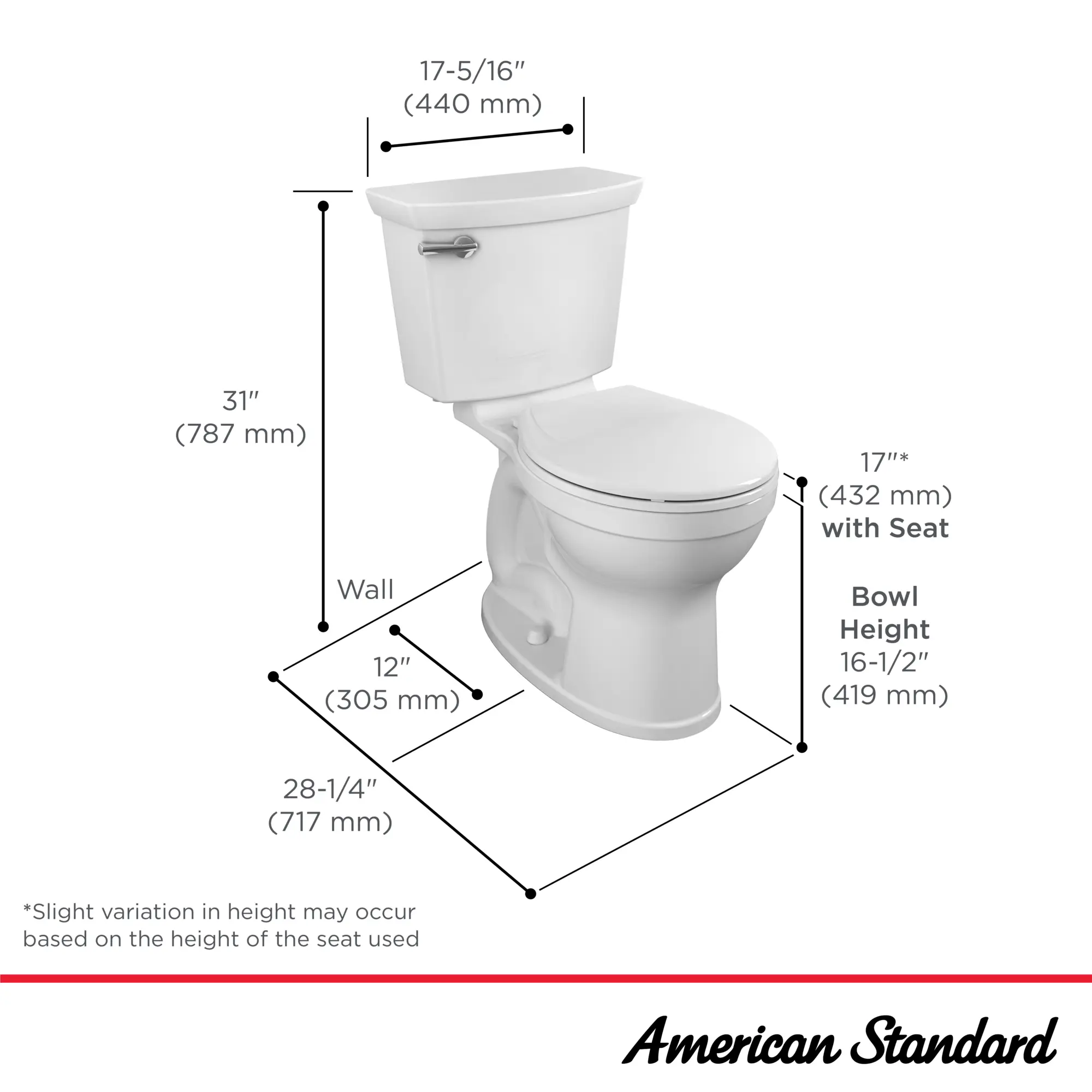 Champion Two-Piece 1.28 gpf/4.8 Lpf Chair Height Round Front Toilet with Seat - Image 27