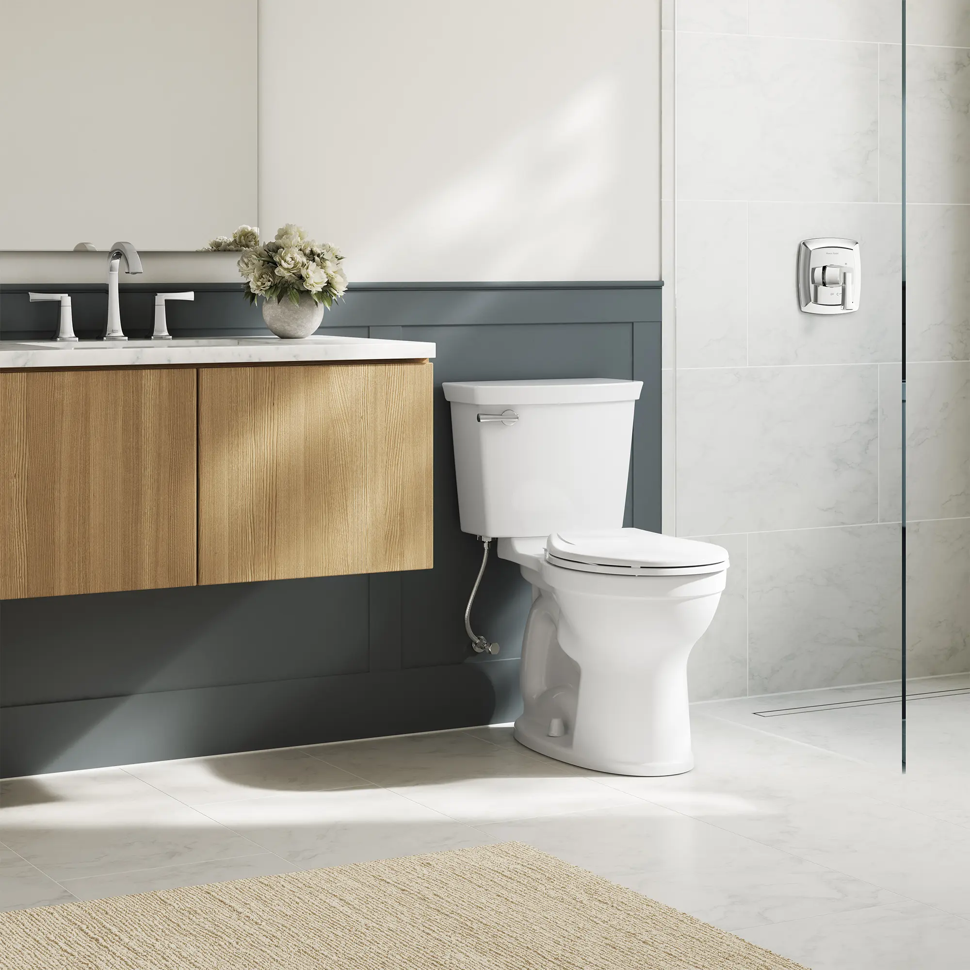 Champion Two-Piece 1.28 gpf/4.8 Lpf Chair Height Round Front Toilet with Seat - Image 6