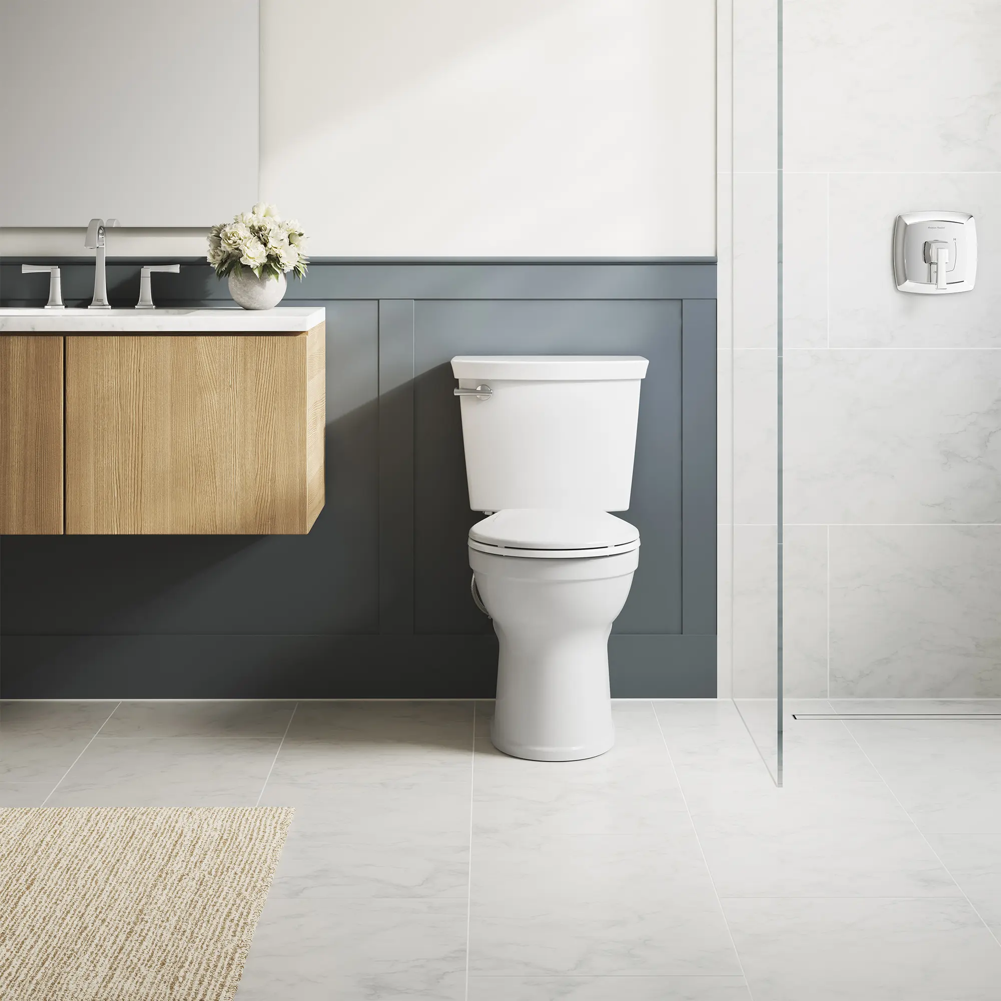 Champion Two-Piece 1.28 gpf/4.8 Lpf Chair Height Round Front Toilet with Seat - Image 7