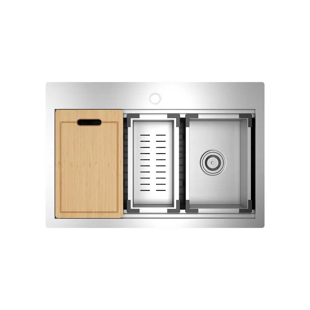 Chive® 33 x 22-Inch Stainless Steel Workstation Kitchen Sink - Image 2