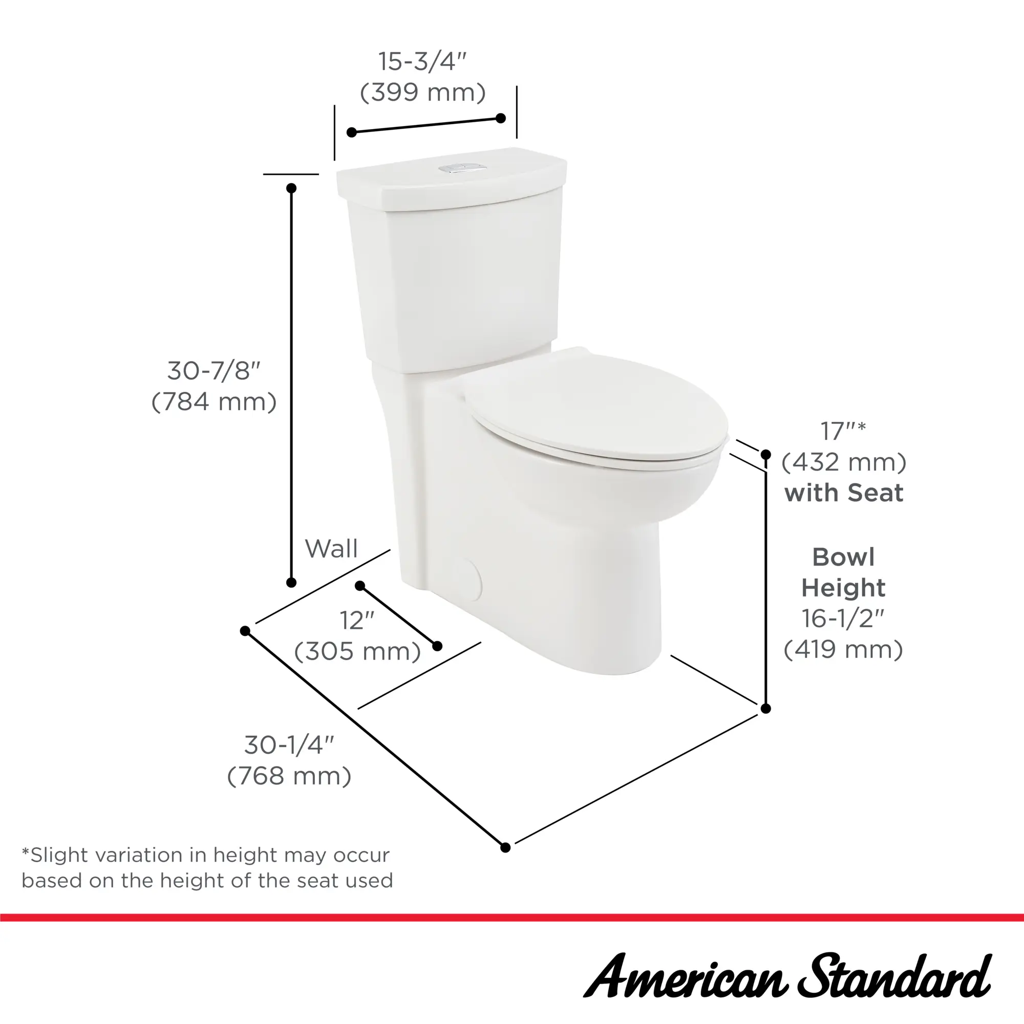 Clean 1.1 GPF/4.1 LPF 1.6 GPF/6.0 LPF Dual Flush Chair Height Elongated-Front 12-in. Rough-In Toilet with Seat - Image 17